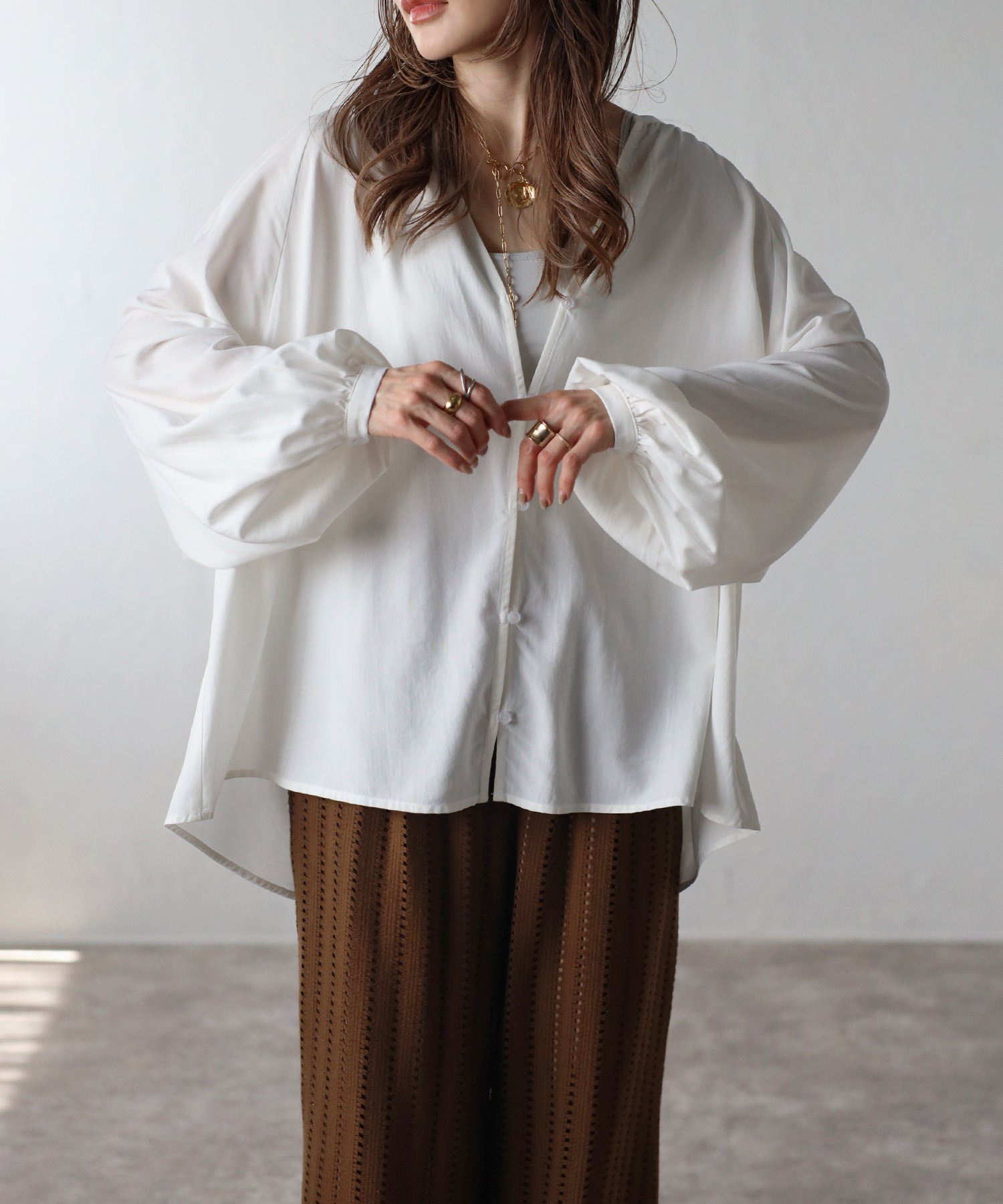 model：H165 着用サイズ：FREE