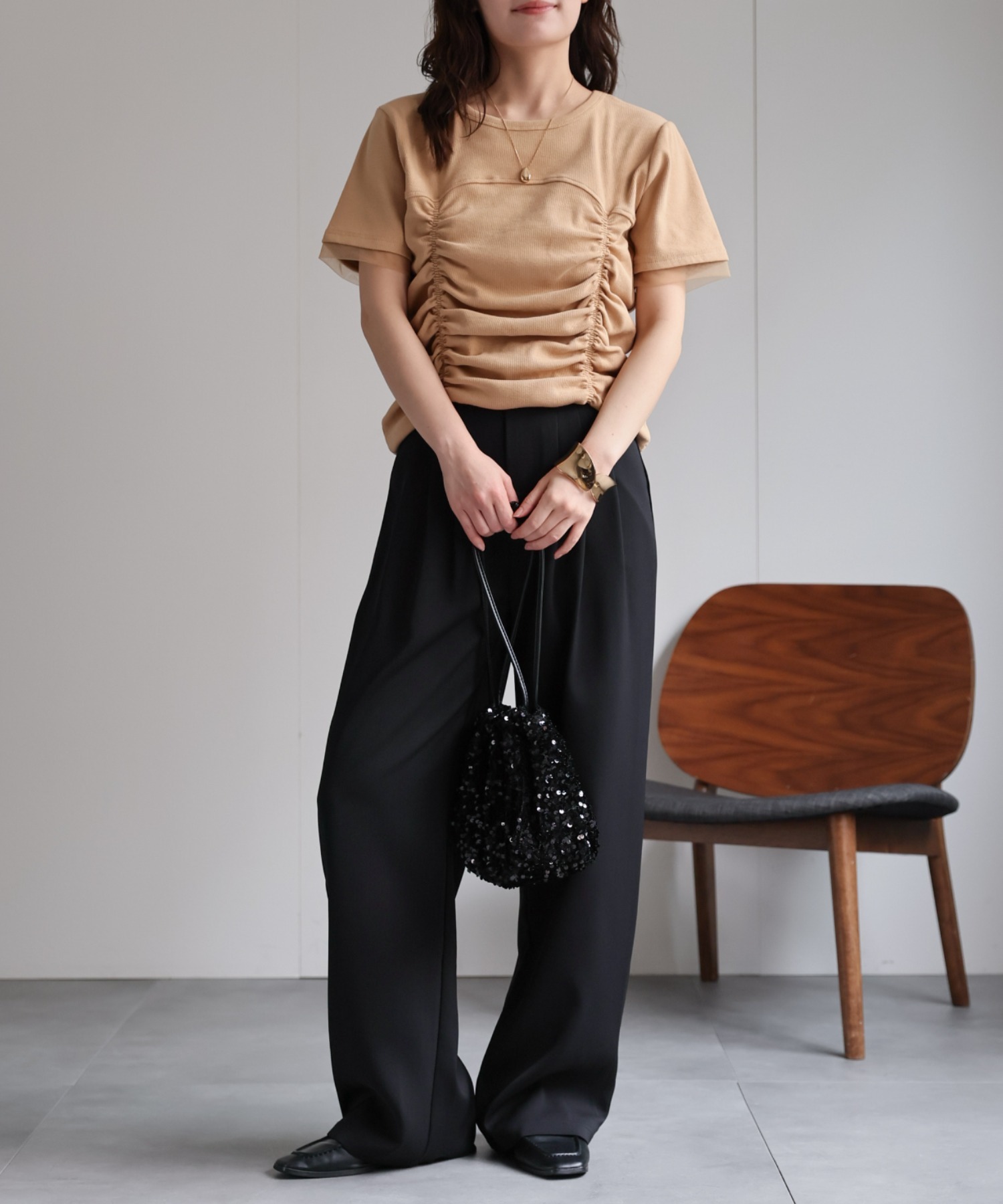 model：156cm 着用サイズ：FREE