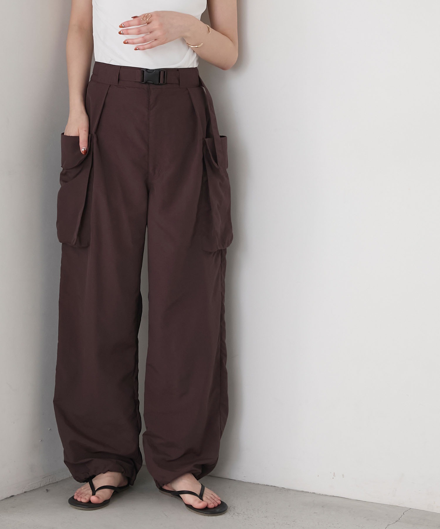 forksy.】ナイロン ワイド ミリタリーパンツ forksy.│MONO-MART