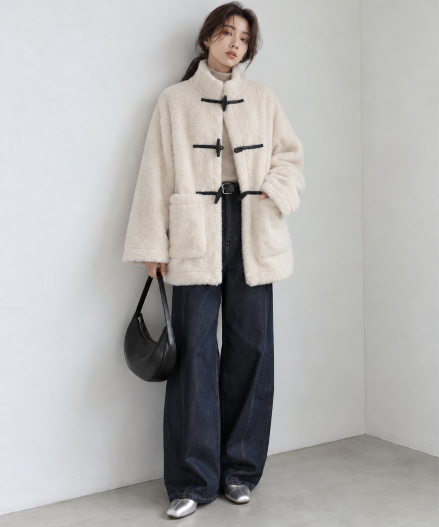 モデル身長：158cm
着用サイズ：FREE