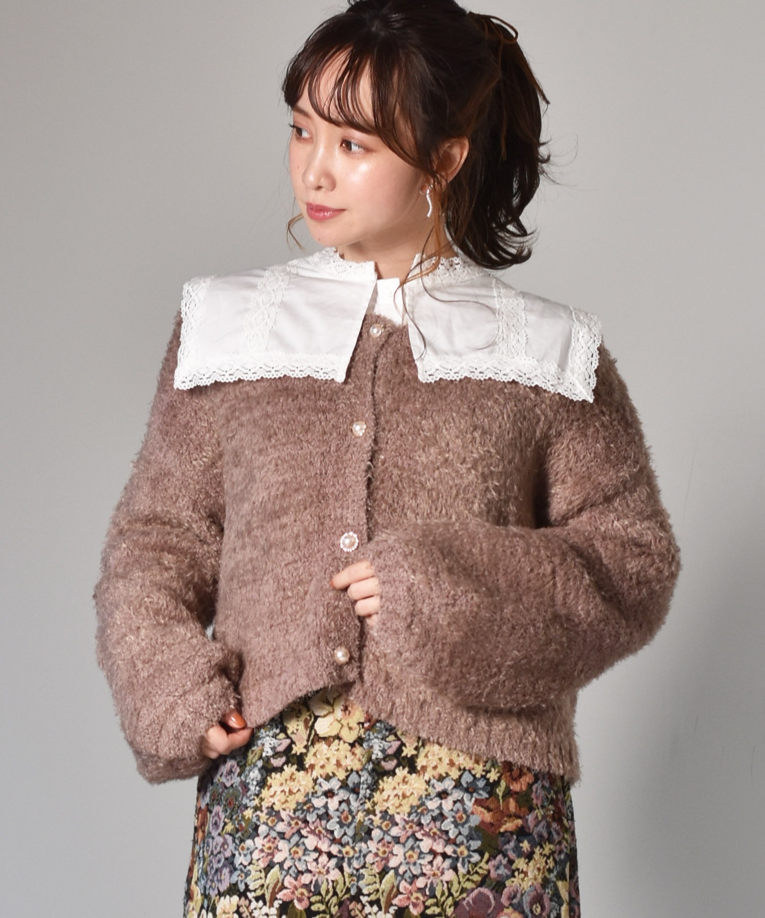 シャギーカーデニットプロオーバー Ems Excite Retro Girl Online Store レトロガールオンラインストア