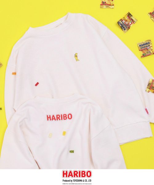 coen コーエン 【ユニセックス】HARIBO(ハリボー)別注プリント裏毛クルーネックスウェット オフホワイト