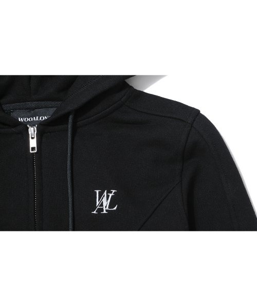 A'GEM/9 × .kom『WOOALONG/ウアロン』Signature slim crop hood zip-up