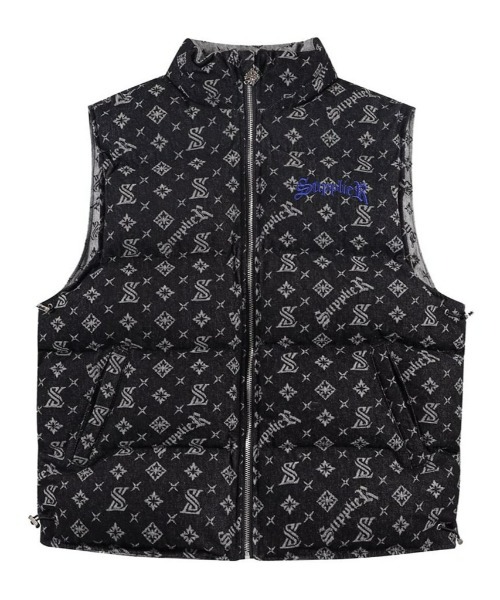 A'GEM/9 × .kom『SUPPLIER/サプライヤー』MONOGRAM DENIM PUFFER VEST ...