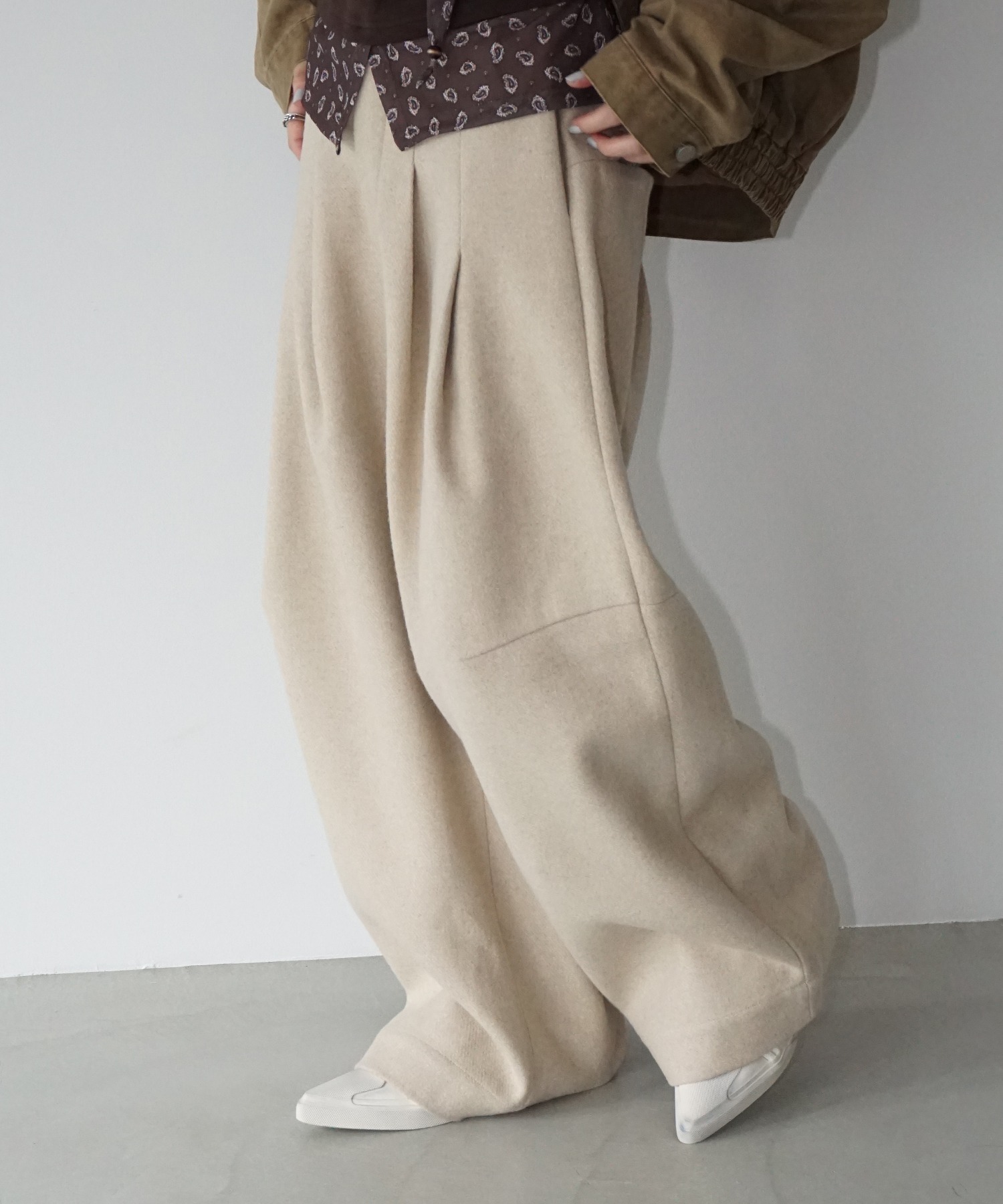 ニュアンスカラーウールパンツ chw25a104-ファッション通販サイト