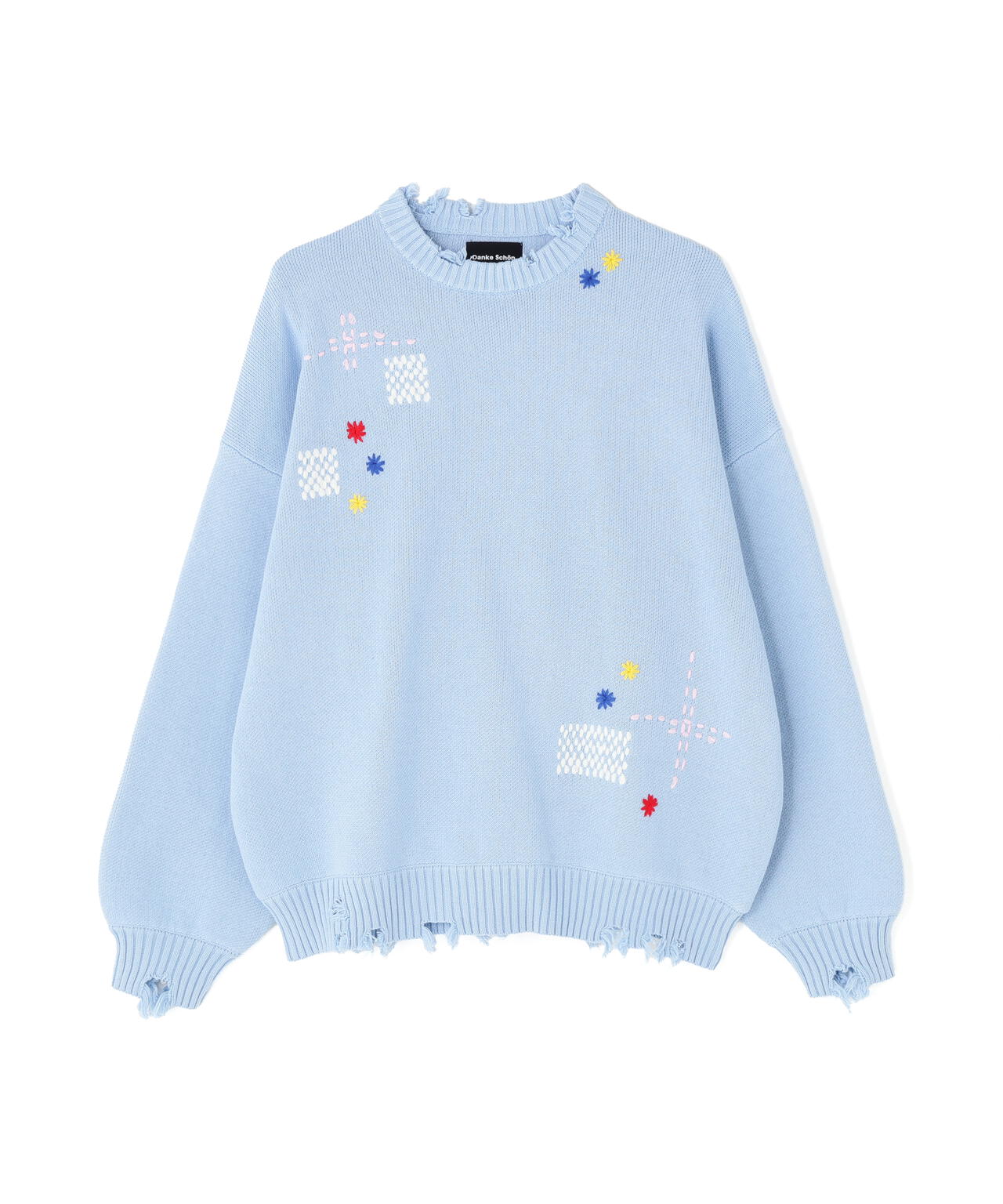 DankeSchon — вязаный джемпер с ручной строчкой, воротник‑круглый (HAND STITCH KNIT CREWNECK)
