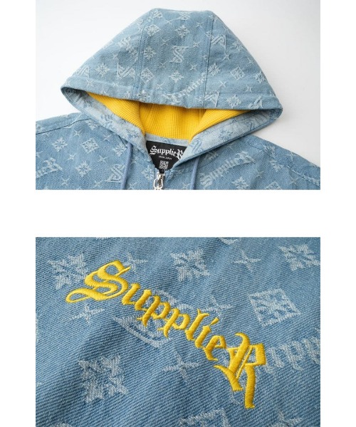 A'GEM/9 × .kom『SUPPLIER/サプライヤー』MONOGRAM DENIM HOODIE