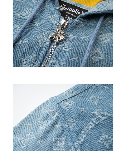 A'GEM/9 × .kom『SUPPLIER/サプライヤー』MONOGRAM DENIM HOODIE