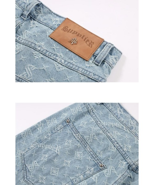 A'GEM/9 × .kom『SUPPLIER/サプライヤー』MONOGRAM DENIM PANTS