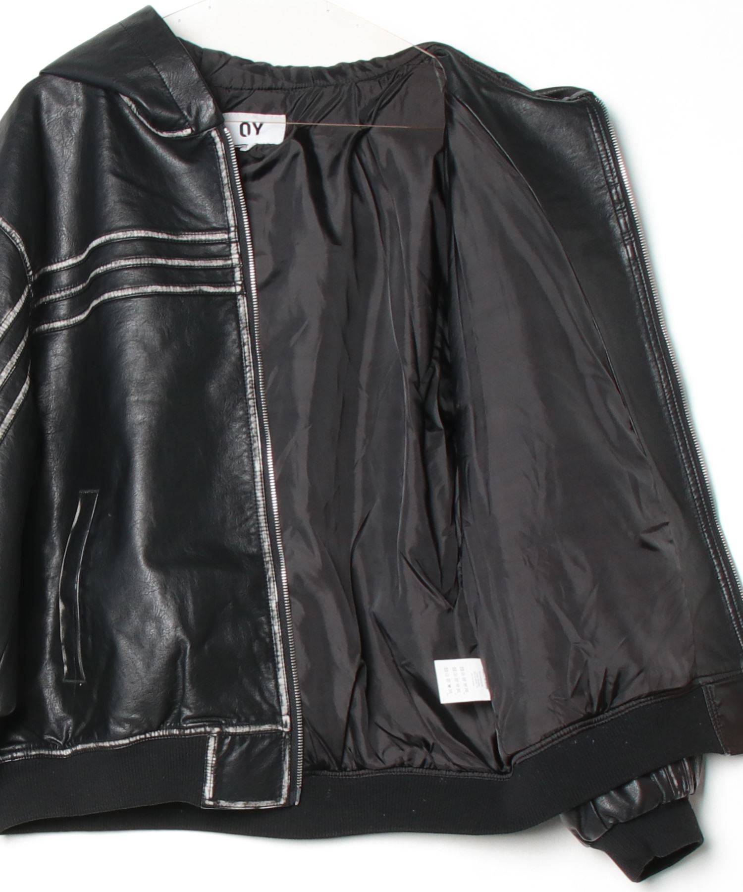 ジャケット・アウター oikei OY/オーワイ』 WASHED LEATHER EARS HOODED JACKET/ウォッシュド