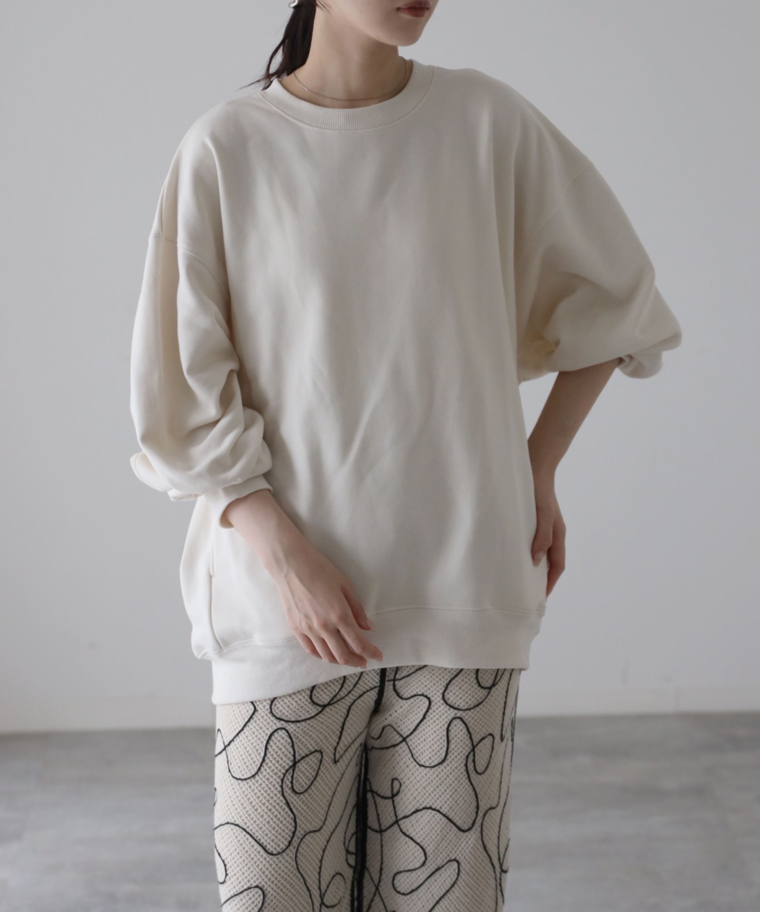 model：164cm. 着用サイズ：FREE