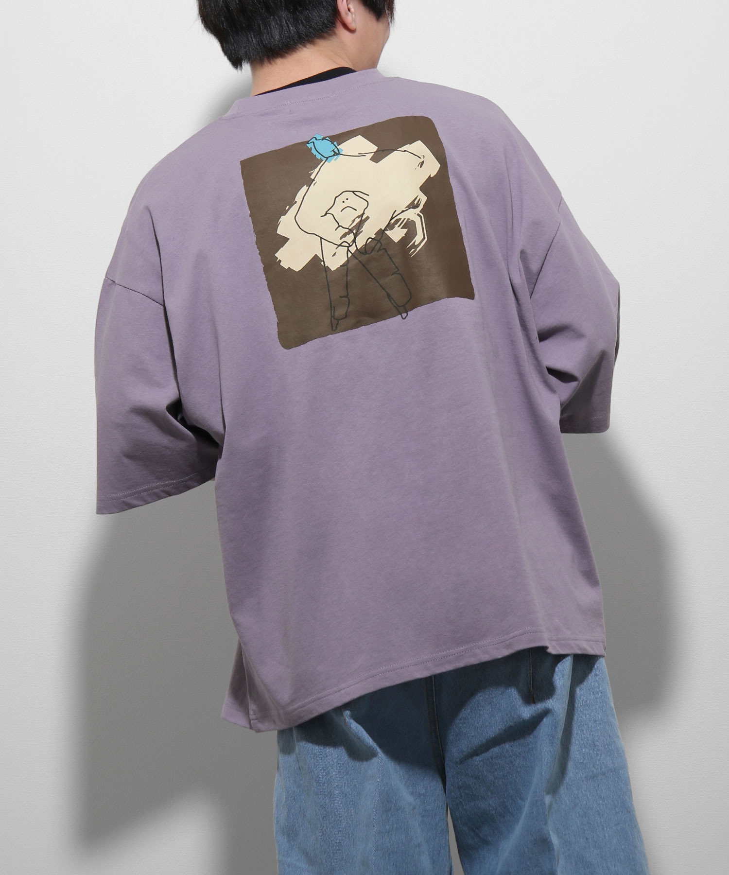 別注 Mark Gonzales バックイラストプリントビッグシルエット半袖スケーターtシャツ ユニセックス