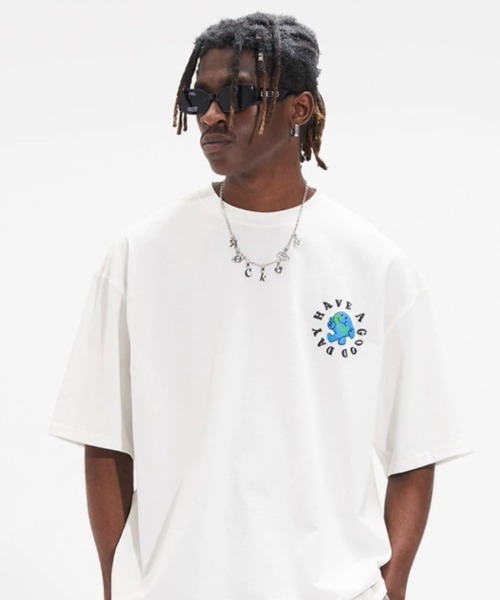 HARSH AND CRUEL Tシャツ 半袖 花柄 ロゴプリント 人気 男女兼用 A'GEM/9 × .kom『Harsh and Cruel/ハーシュアンドクルーエル