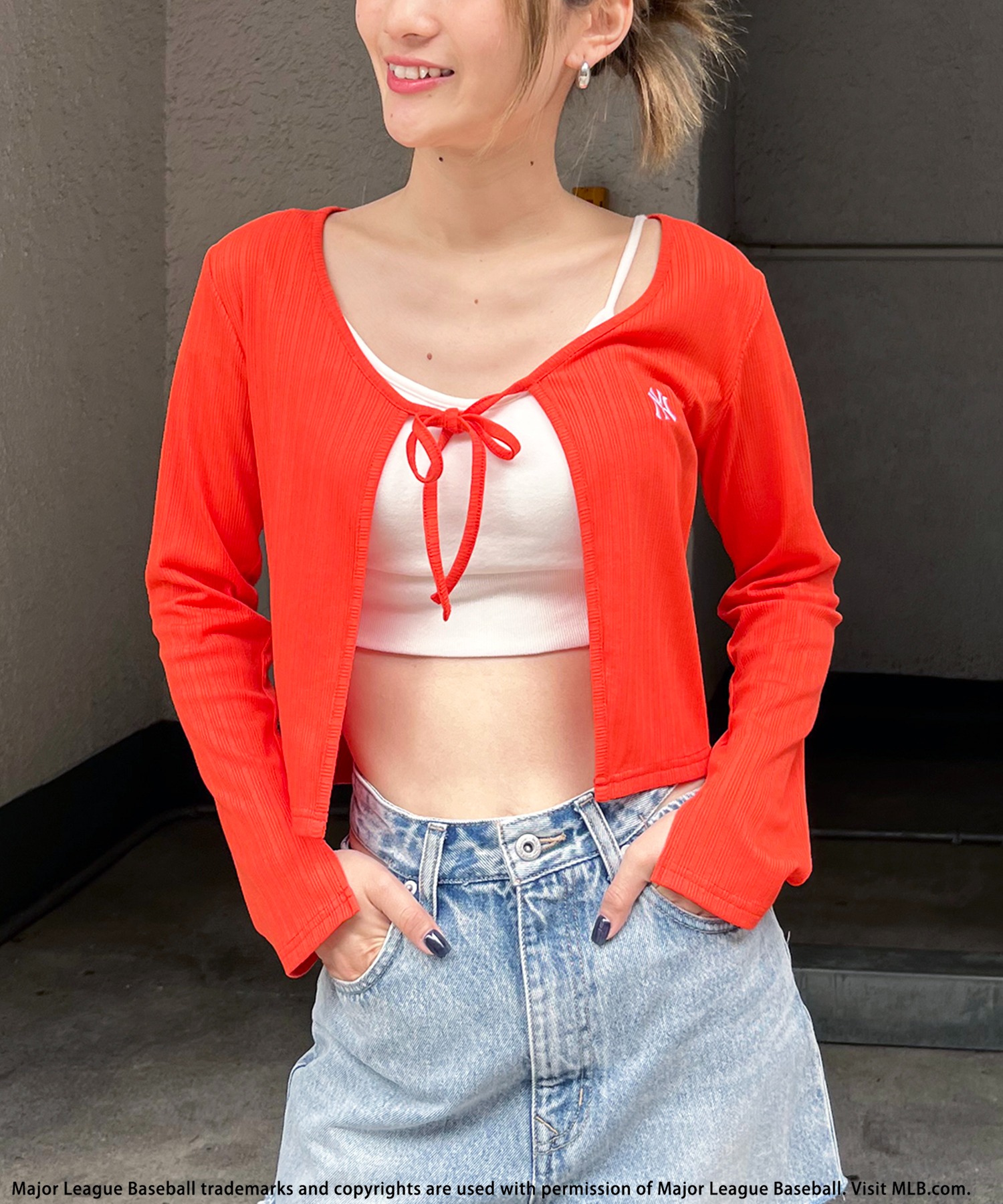 MLB】カットリブロゴカーディガン BACK TO THE FIELD