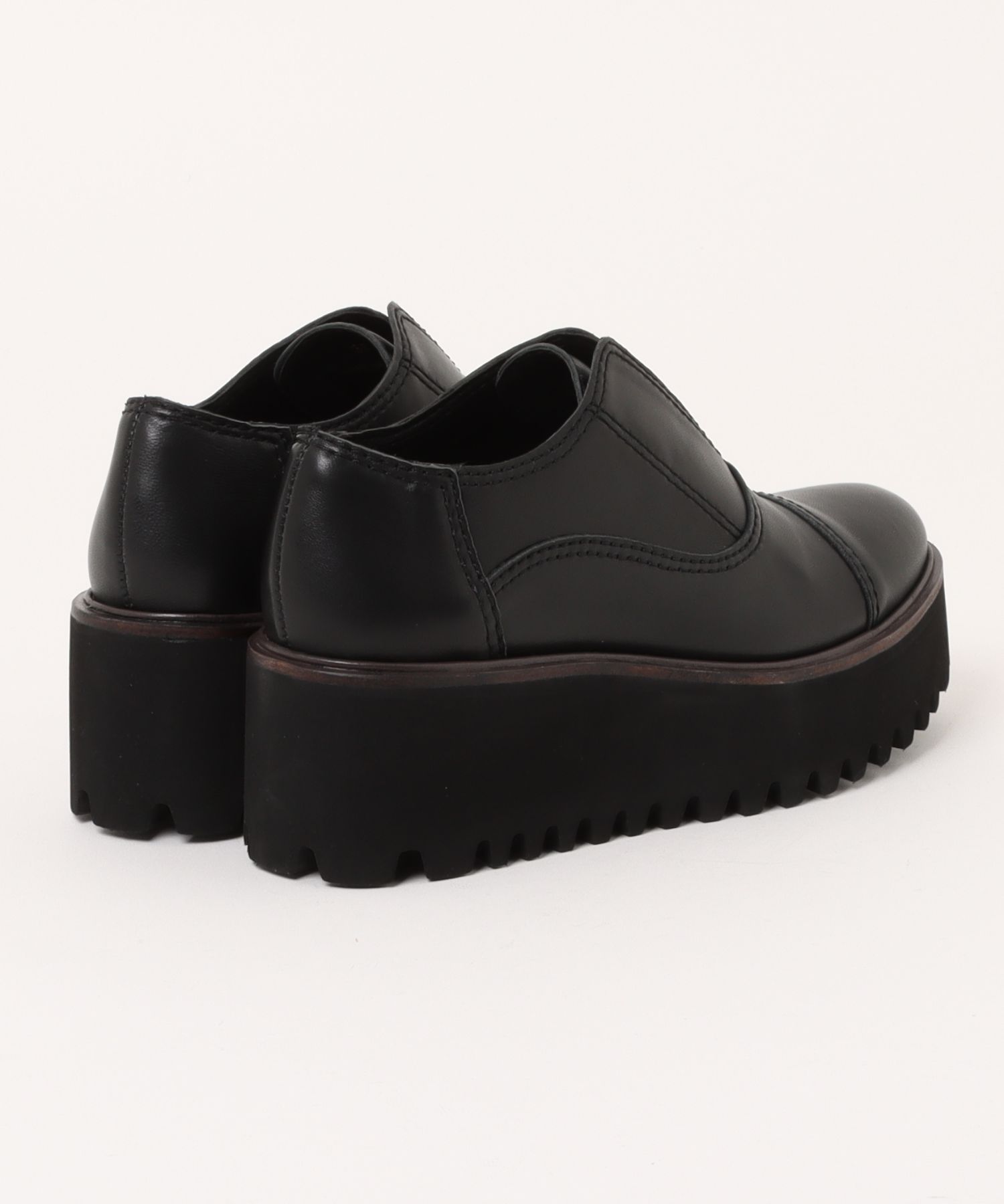 本革/厚底/6.5cm】キャタピラーソールシューズ ALL BLACK│Jeffrey