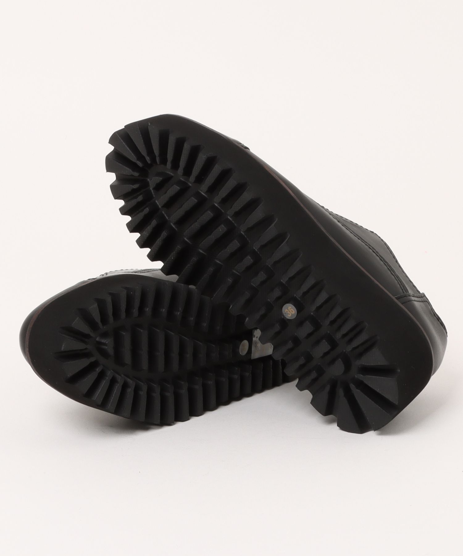 本革/厚底/6.5cm】キャタピラーソールシューズ ALL BLACK│Jeffrey