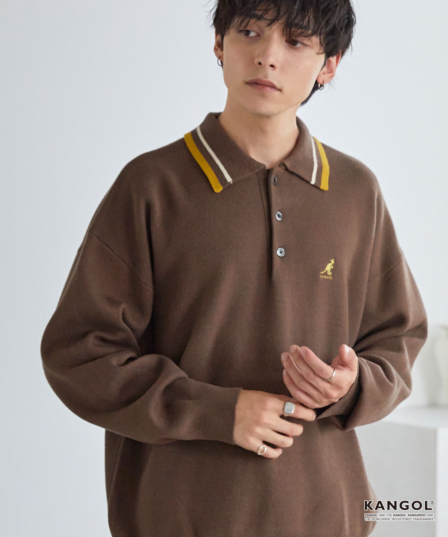 KANGOL/カンゴール 別注 ロゴ ワンポイント刺繍 ラインデザイン