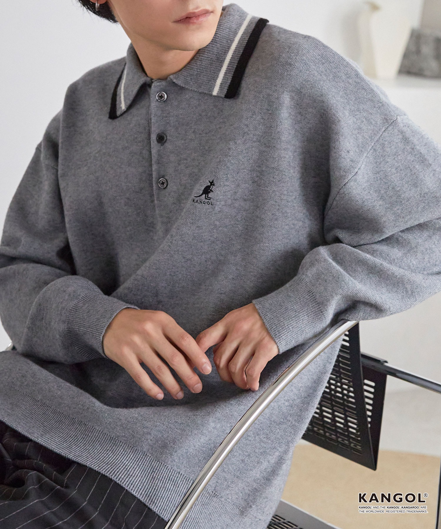 ドルチェ&ガッバーナ　ポロシャツ Mサイズ　コットン/ベルベット　グレー 長袖 メンズポロシャツ＆Tシャツ | ドルチェ＆ガッバーナ®