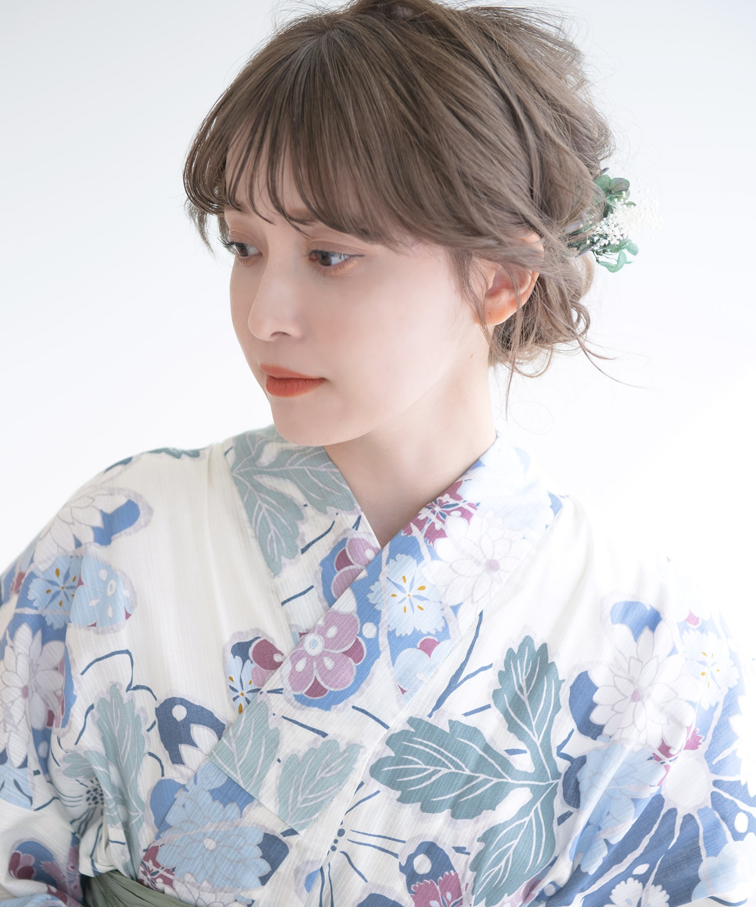 1人で着られる浴衣5点セット 和歌山染工日本染め（ゆかた・しわ