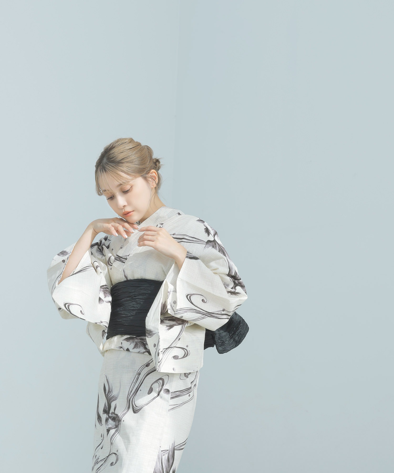 1人で着られる浴衣5点セット 和歌山染工日本染め（ゆかた・しわ