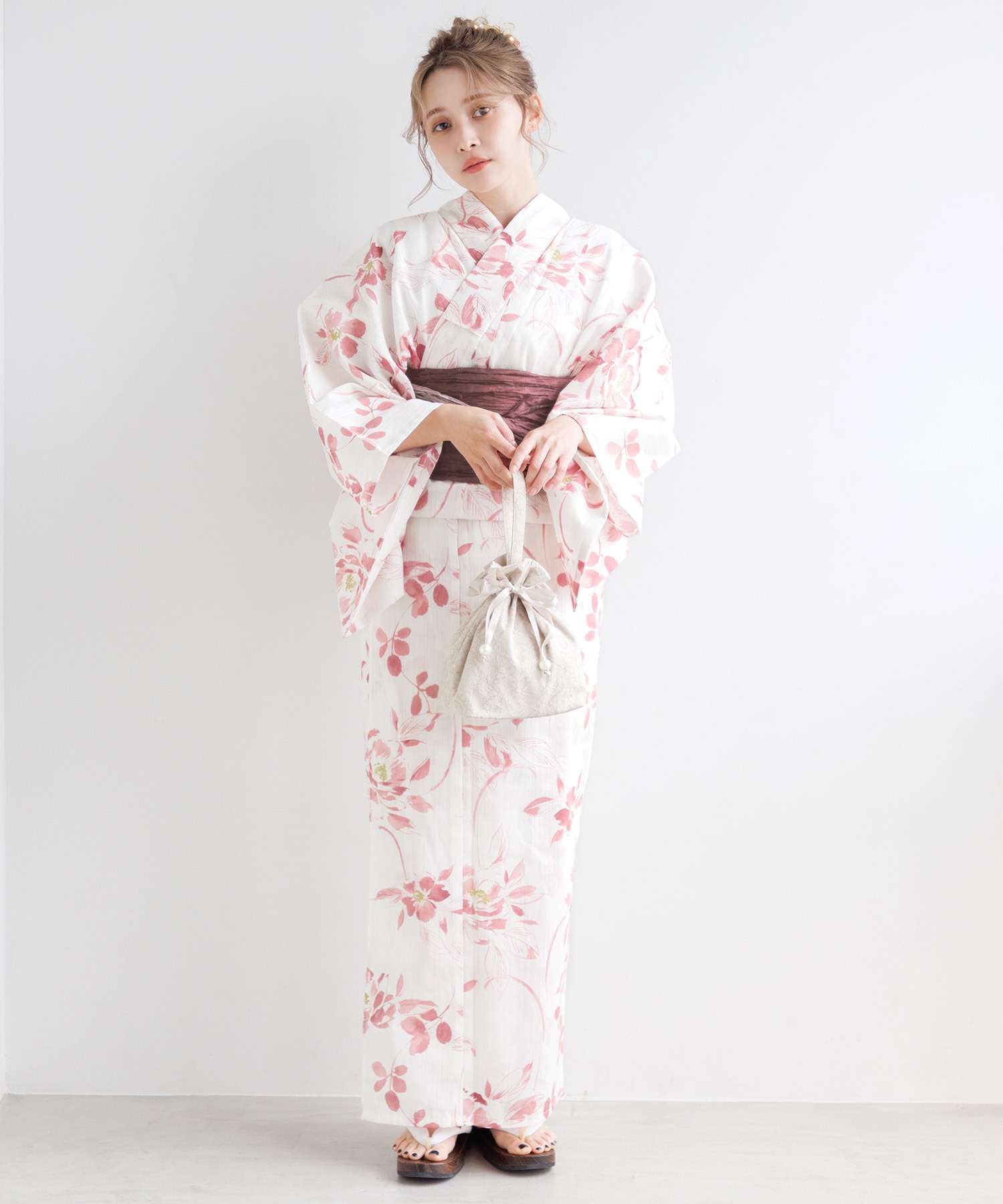 1人で着られる浴衣5点セット 和歌山染工日本染め（ゆかた・しわ