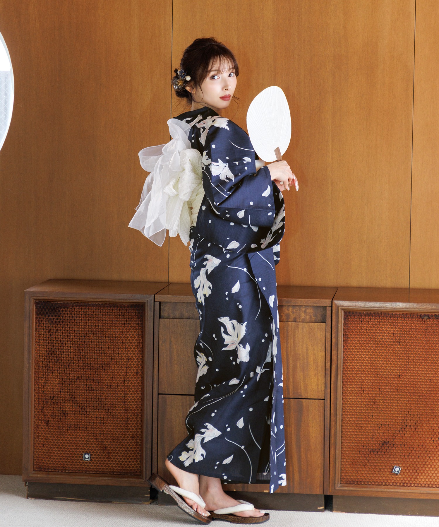 1人で着られる浴衣5点セット 和歌山染工日本染め（ゆかた・しわ