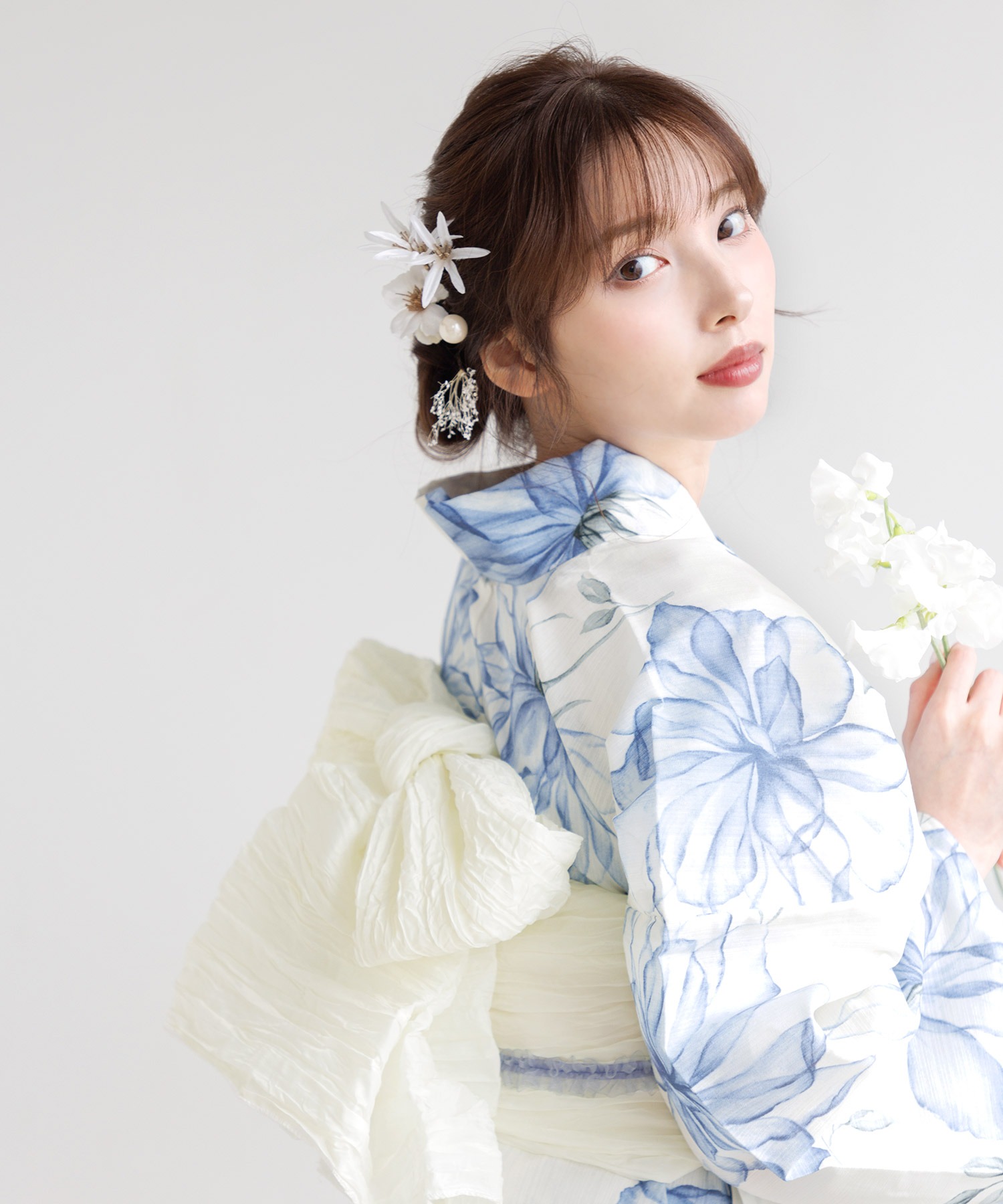 1人で着られる浴衣5点セット 和歌山染工日本染め（ゆかた・しわ