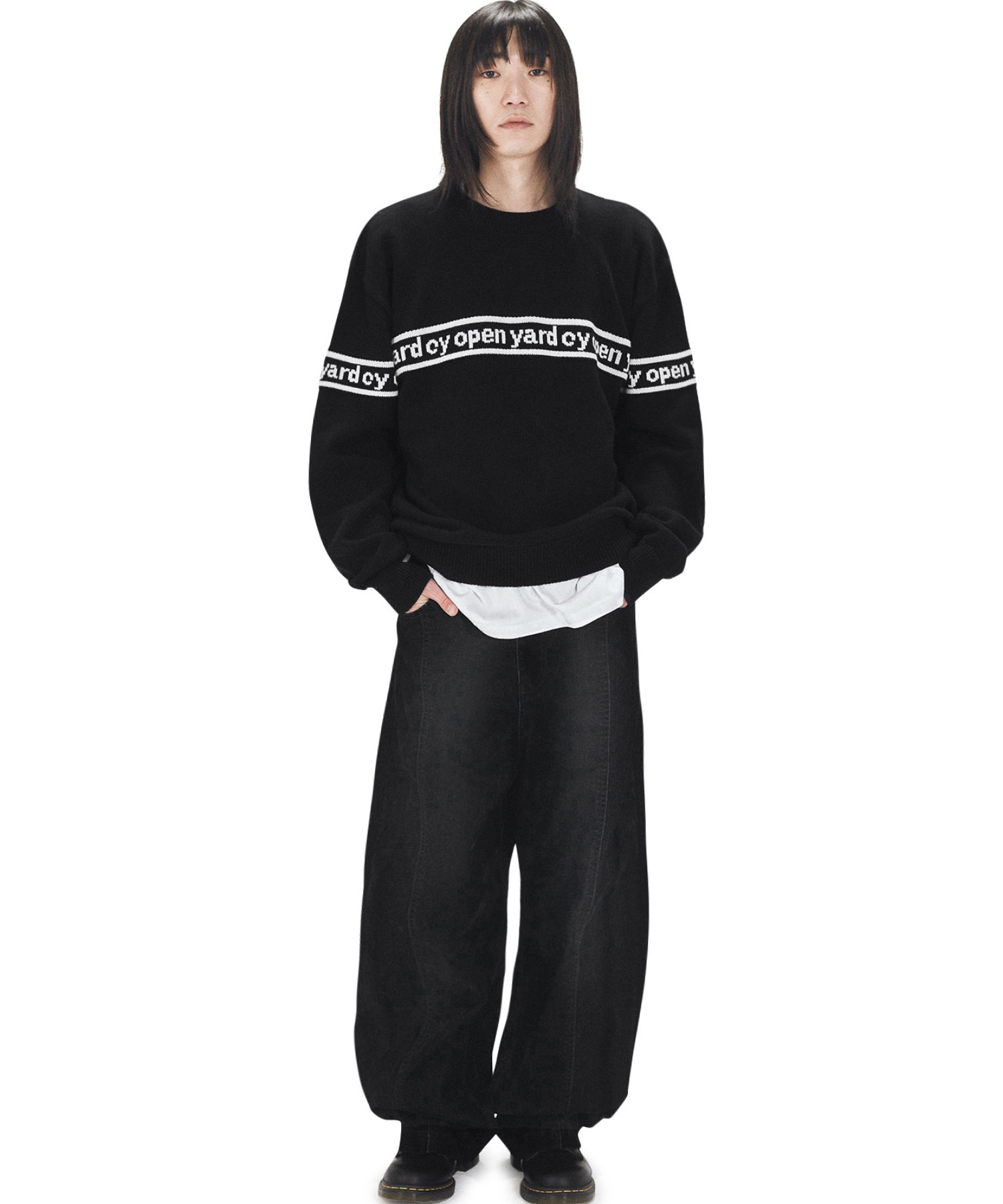 【日本製】 OPYD OY/オーワイ』 LINE OY│A ニット KNIT/ラインロゴ LOGO レディースウェア