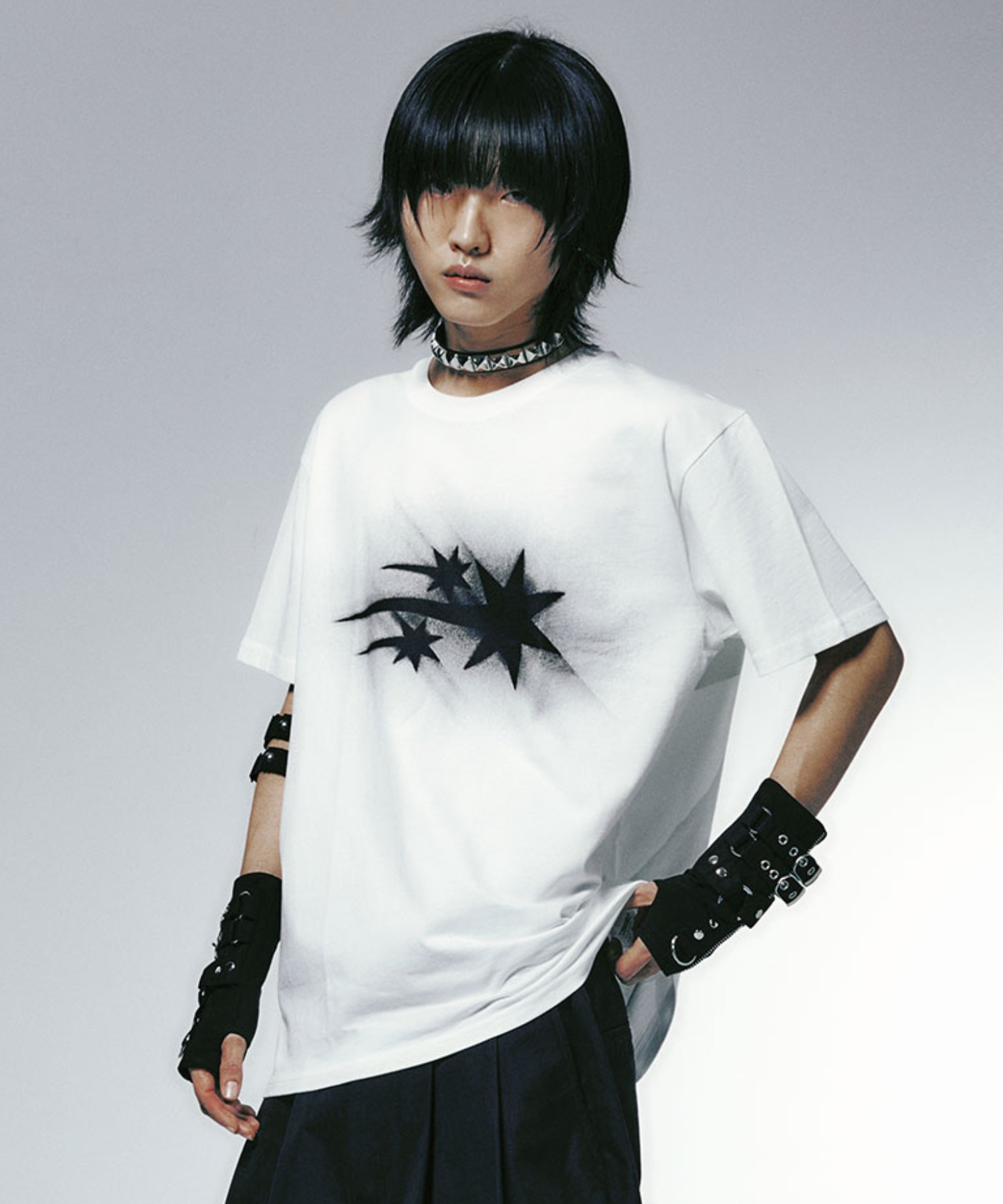 Tシャツ・カットソー Nice Ghost Club ghost angels head sketch pigment big big tee ghost angels head sketch pigment big big tee[charcoal