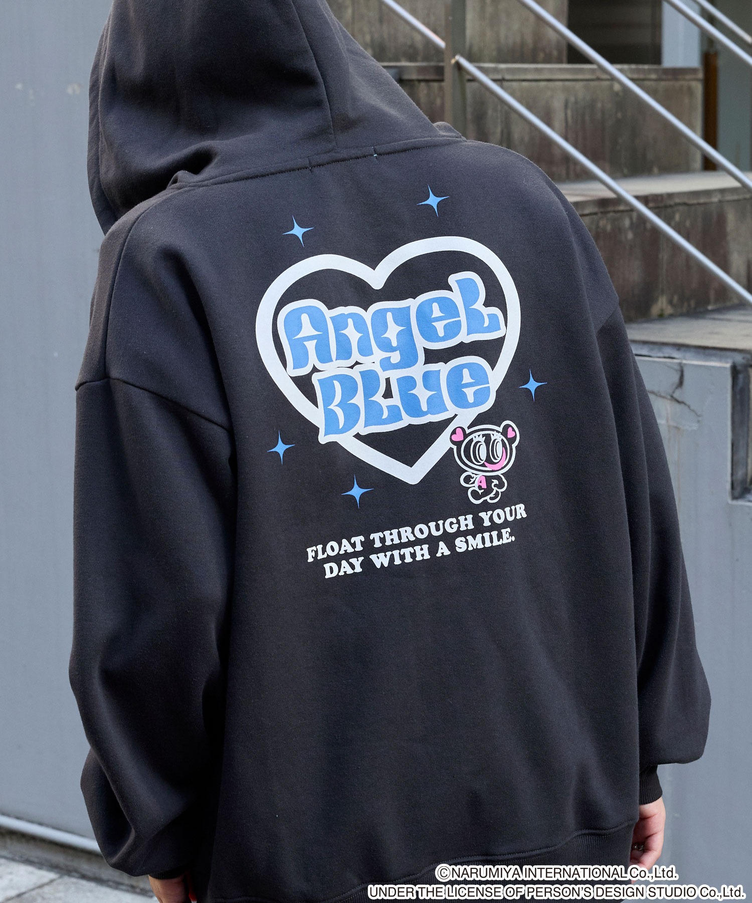 ANGEL BLUE】別注 エンジェルブルー グラフィック刺繍ジップアップ