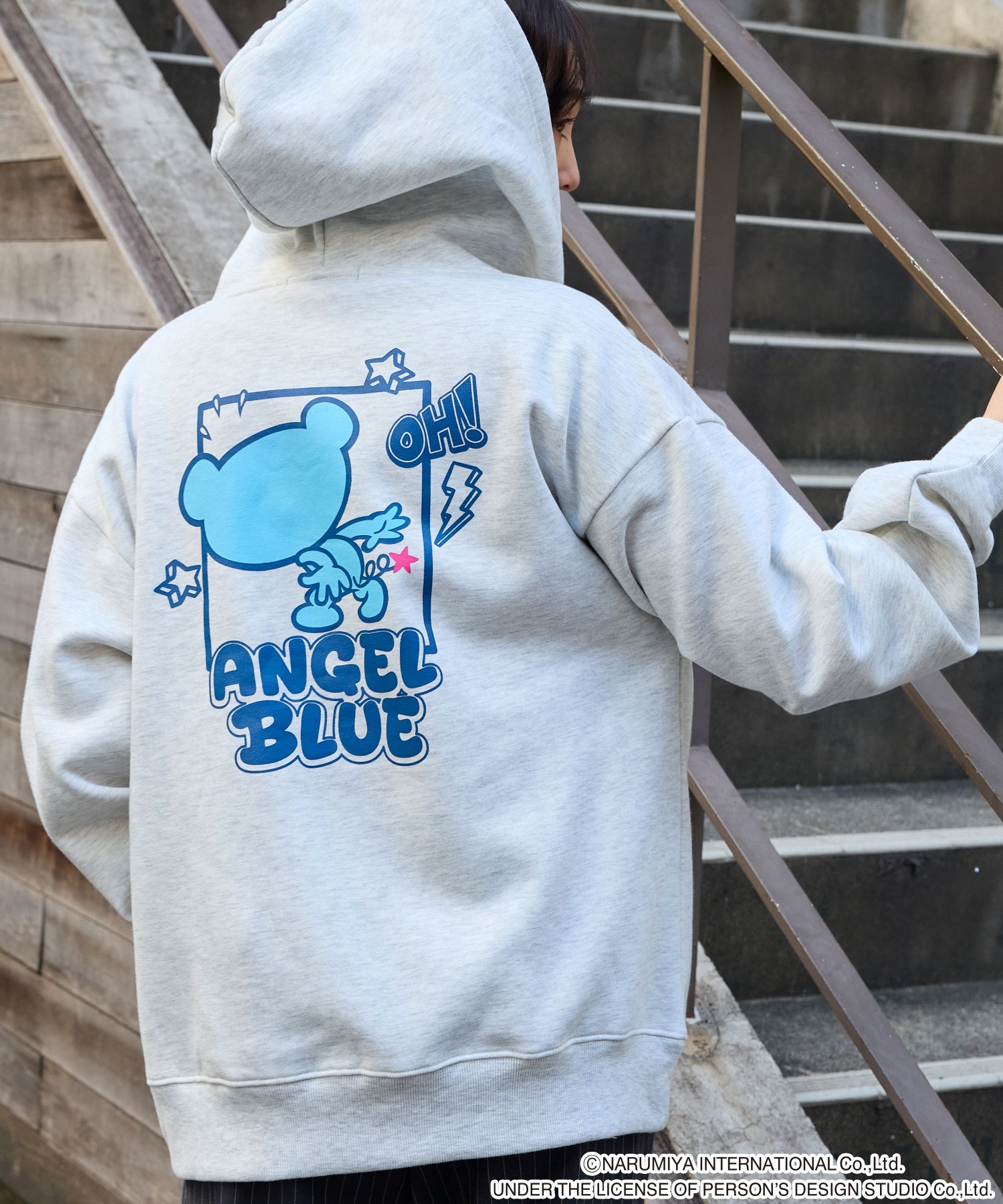 ANGEL BLUE】別注 エンジェルブルー グラフィック刺繍ジップアップ