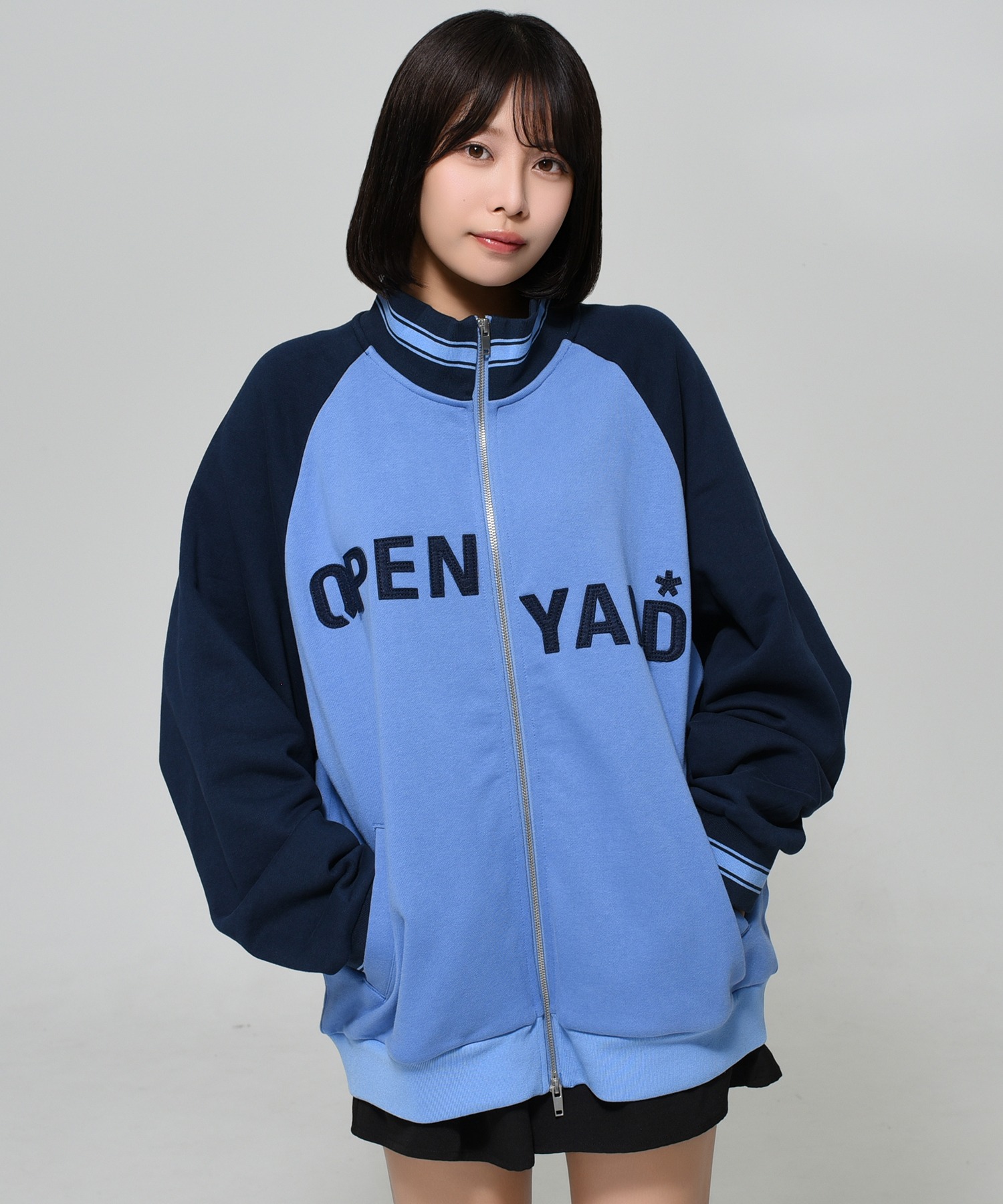 efu アイボリー オフショルダー ジップアップジャケット 前後2WAYオフショルダージップスウェット | LIFESTYLESHOP WEL
