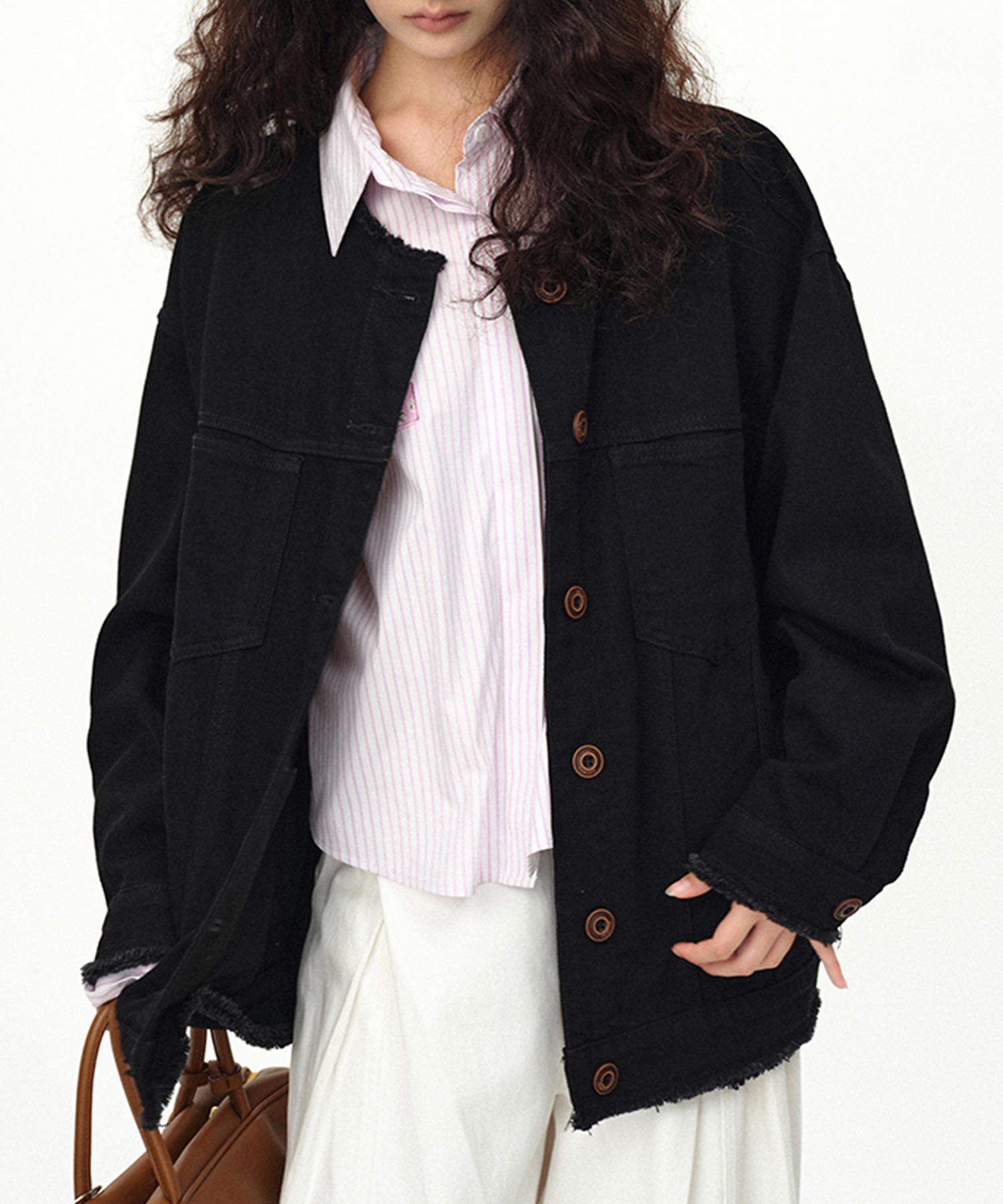 -6roku-新品未使用⭐︎ノーカラーデニム ノーカラーデニムGジャン / AMERICAN HOLIC | ファッション通販