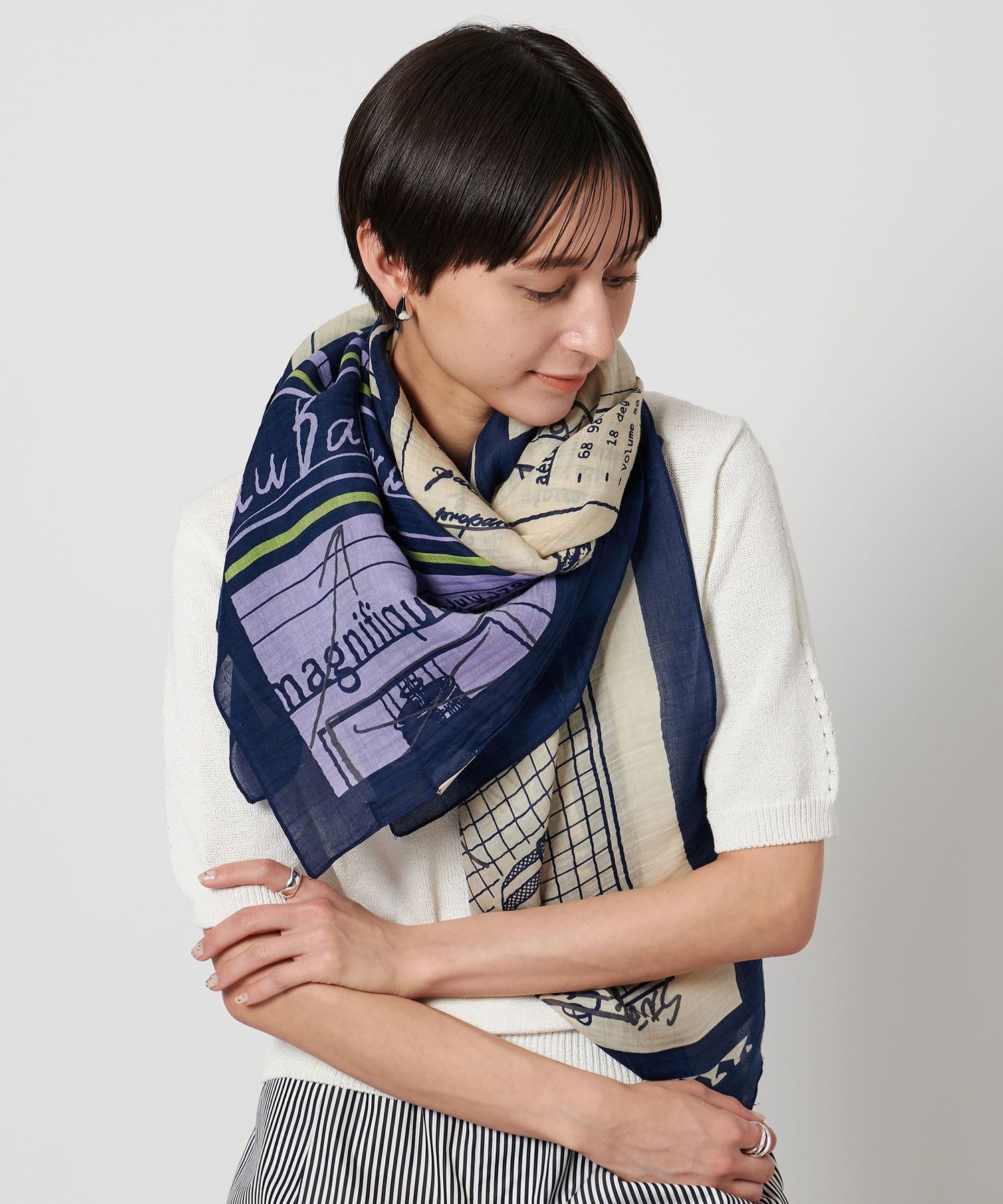 新品＜manipuri＞C/SI スカーフ 25SS 一部別注】＜manipuri＞C/SI スカーフ 25SS