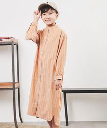 【coen キッズ/ジュニア】バンドカラーシャツワンピース