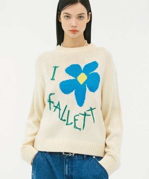 A'GEM/9 × .kom『FALLETT/ファレット』DRAWING FLOWER KNIT