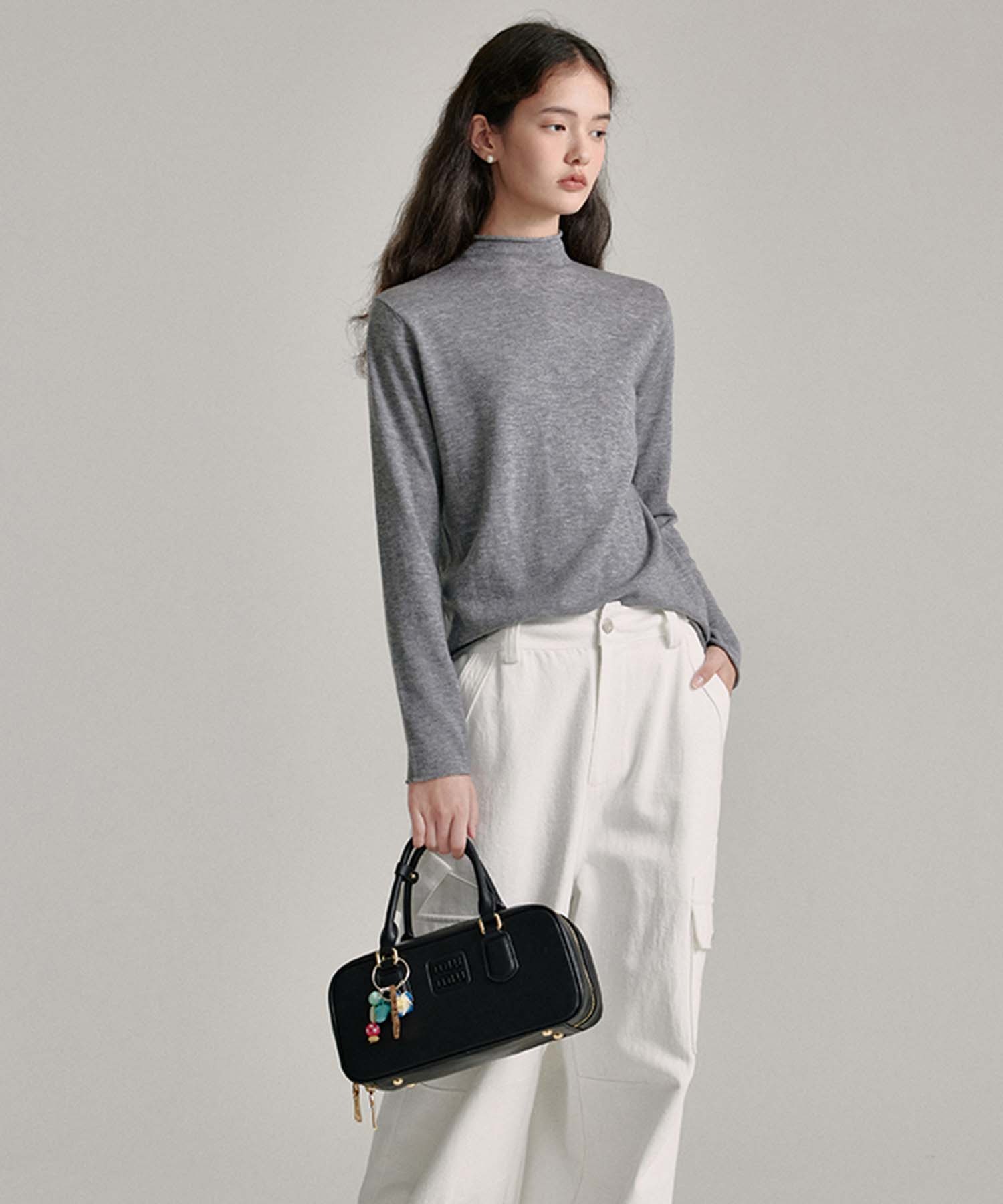 モックネック ウールニットトップス FQ24S163【Fano Studios