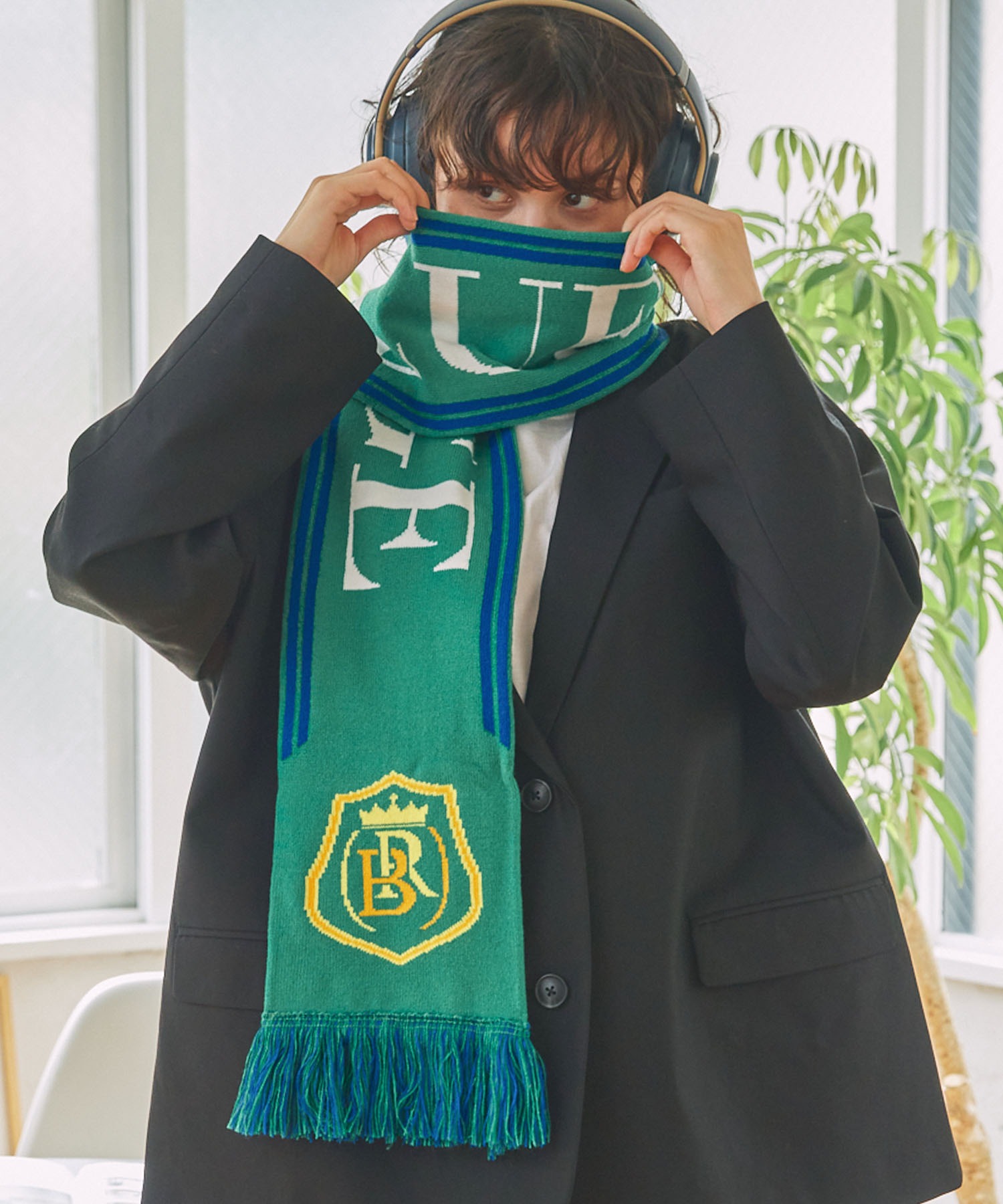 ジャガード グラフィック サッカーマフラー MONO-MART LADY'S│MONO