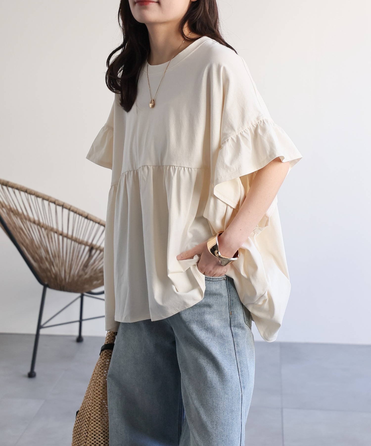 model：156cm 着用サイズ：FREE