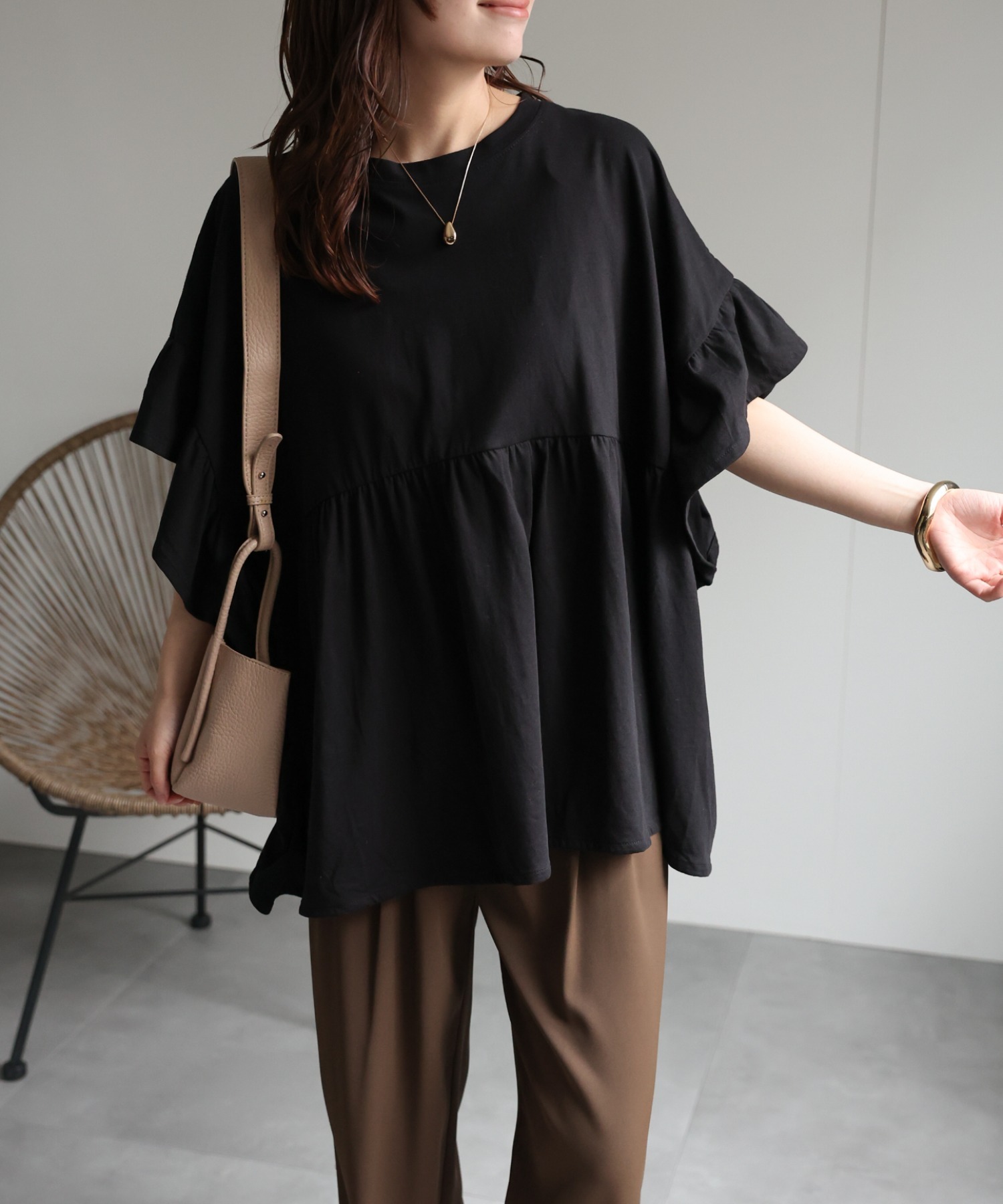 model：156cm 着用サイズ：FREE