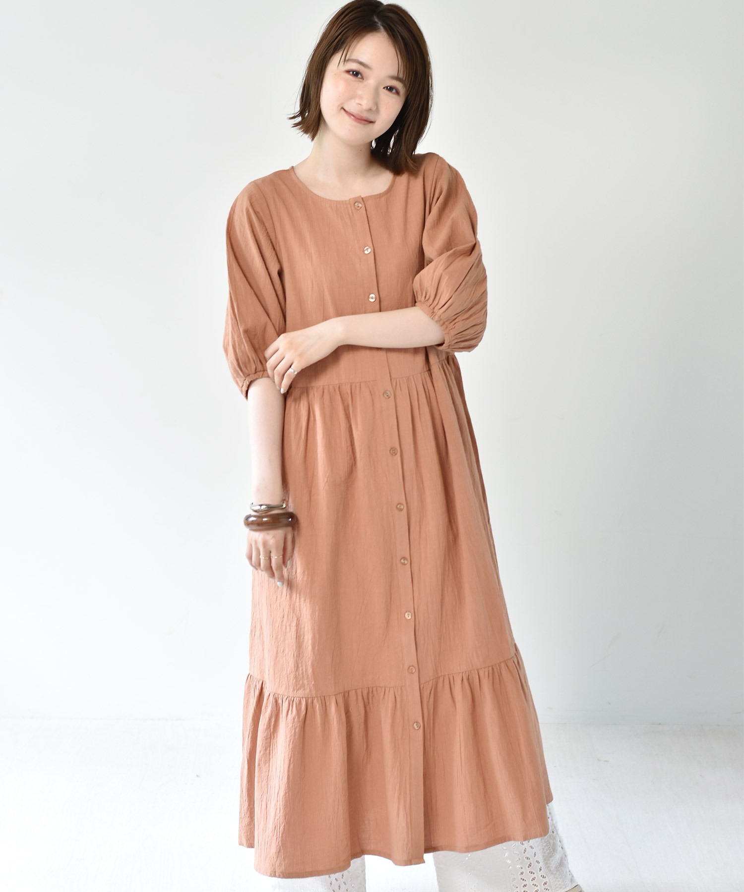 裾ティアード前開きワンピース Retro Girl Retro Girl Online Store レトロガールオンラインストア