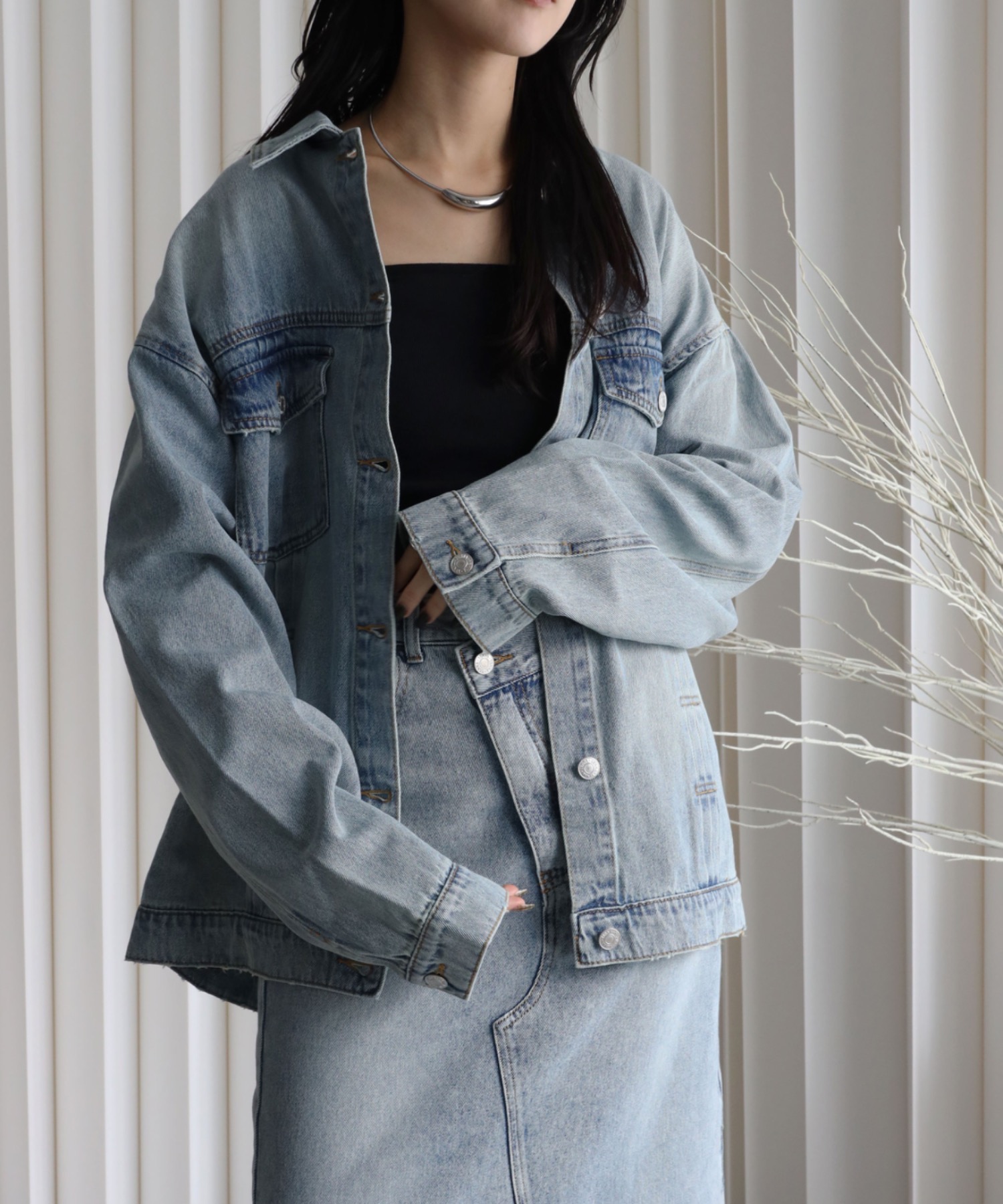 model：164cm. 着用サイズ：Mサイズ