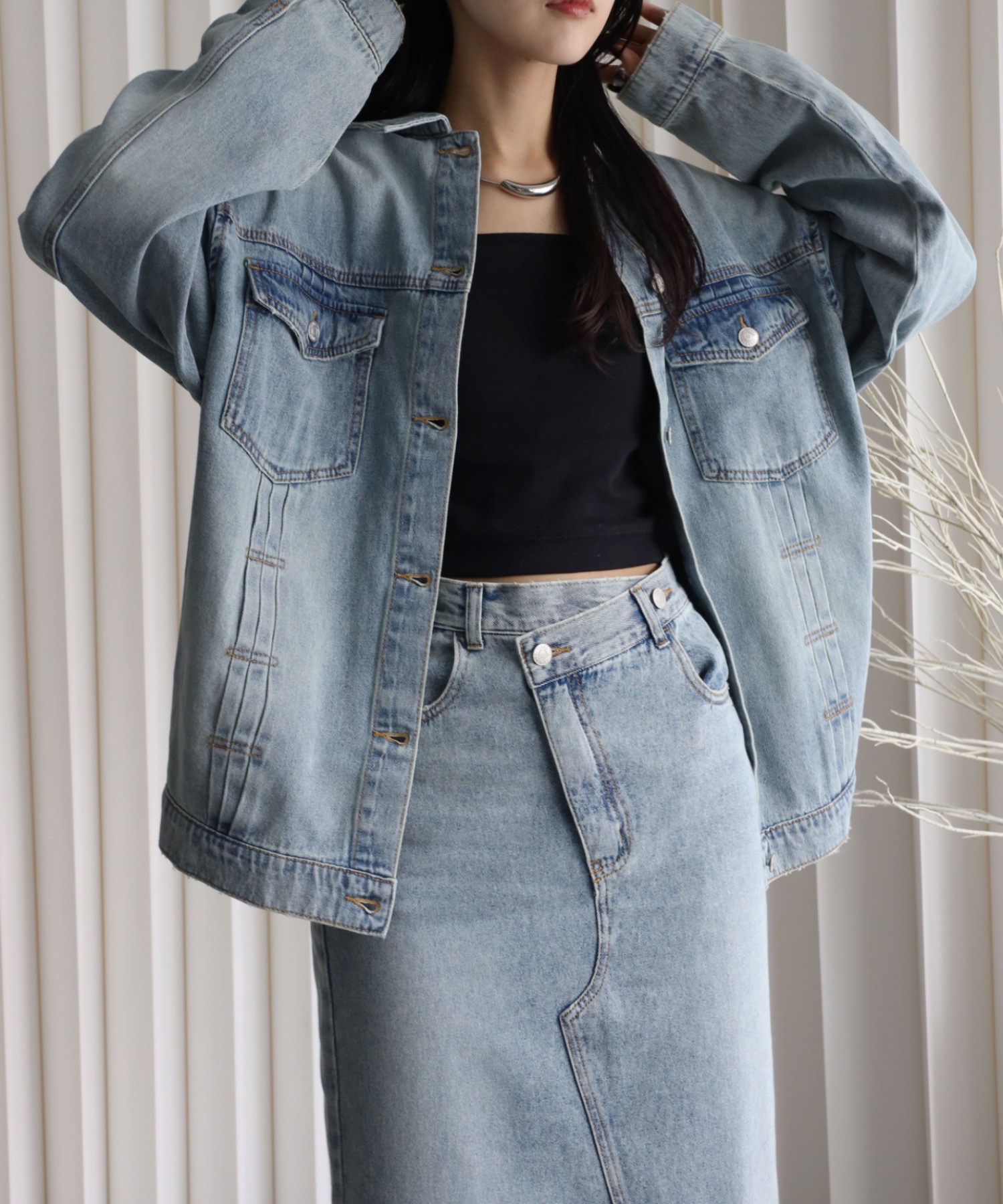 model：164cm. 着用サイズ：Mサイズ