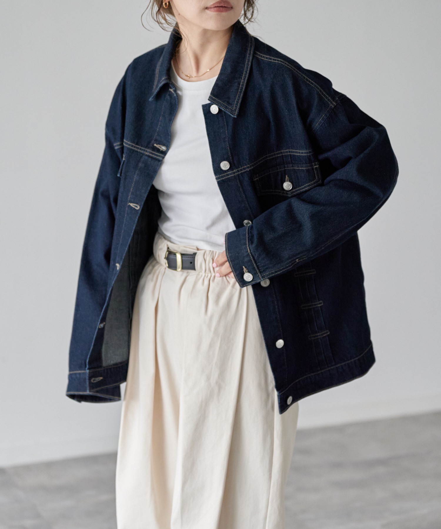model: 162cm. 着用サイズ：Lサイズ