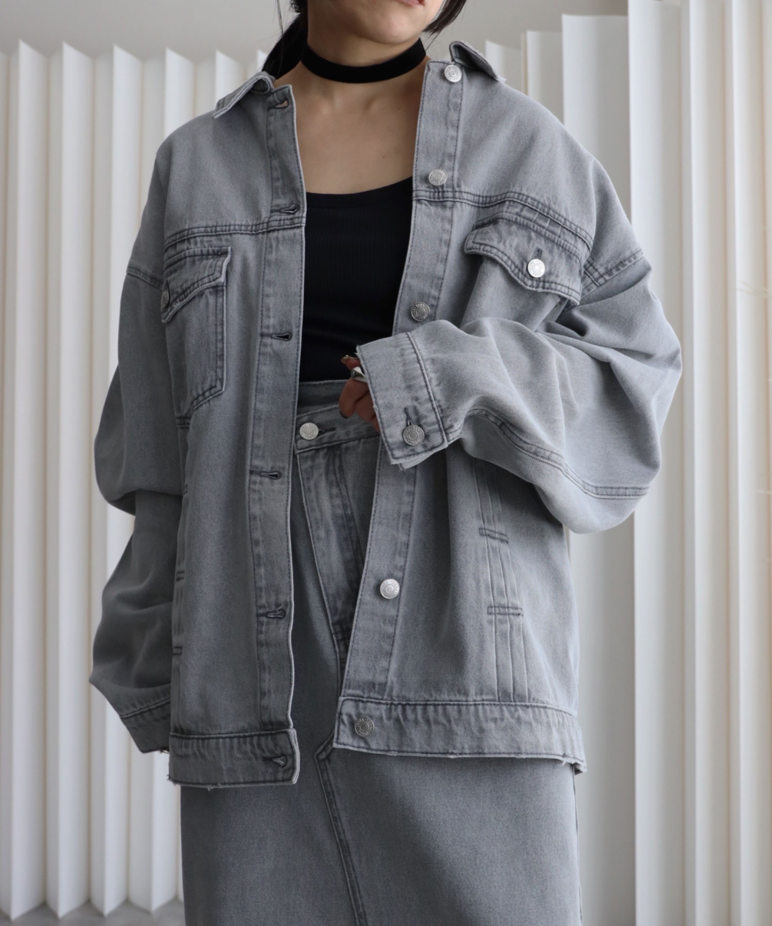 model：155cm. 着用サイズ：Lサイズ