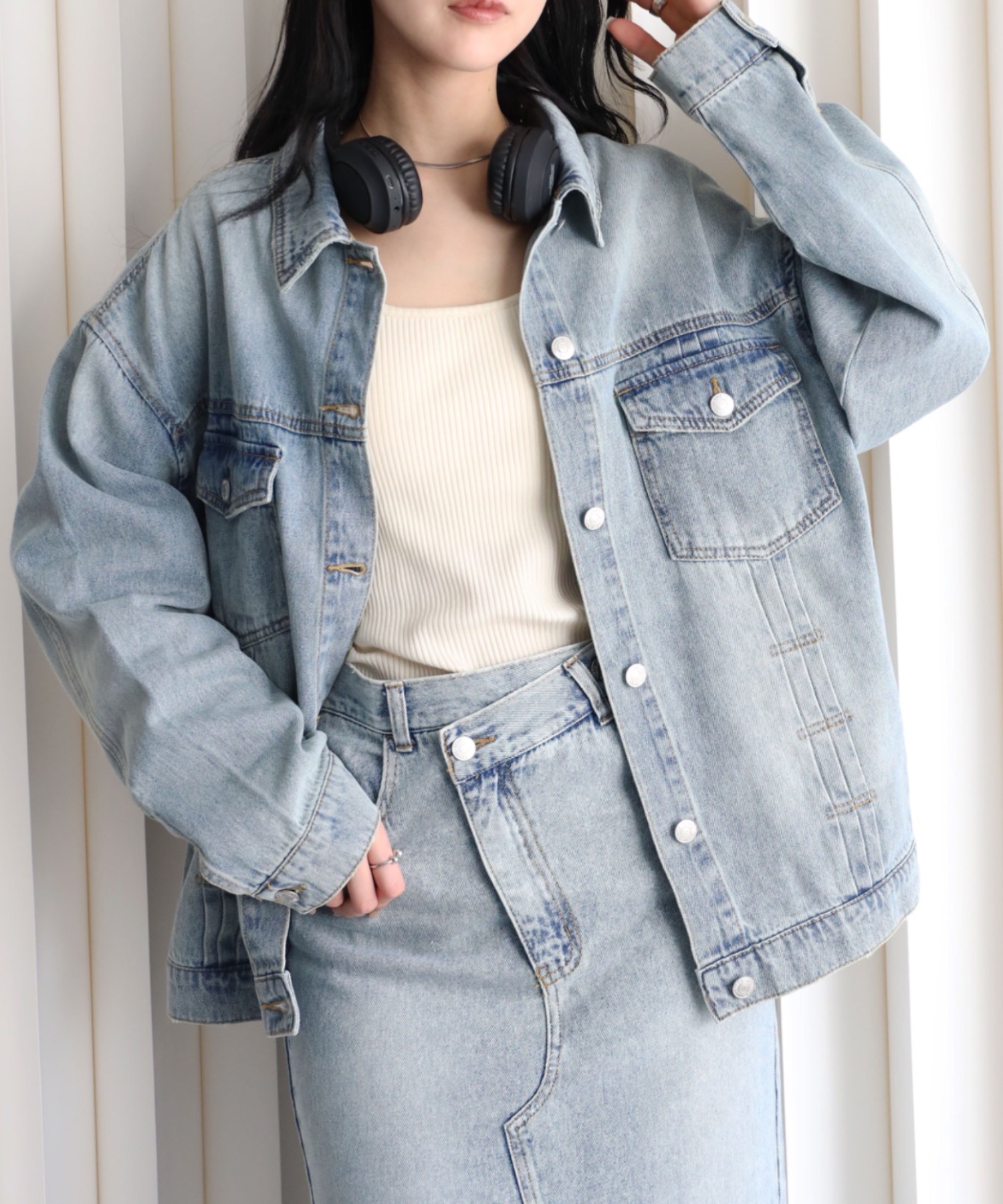 model：164cm. 着用サイズ：Mサイズ