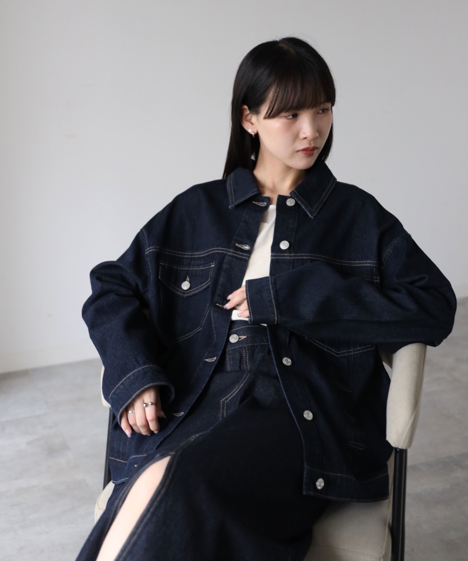 model：164cm. 着用サイズ：Lサイズ