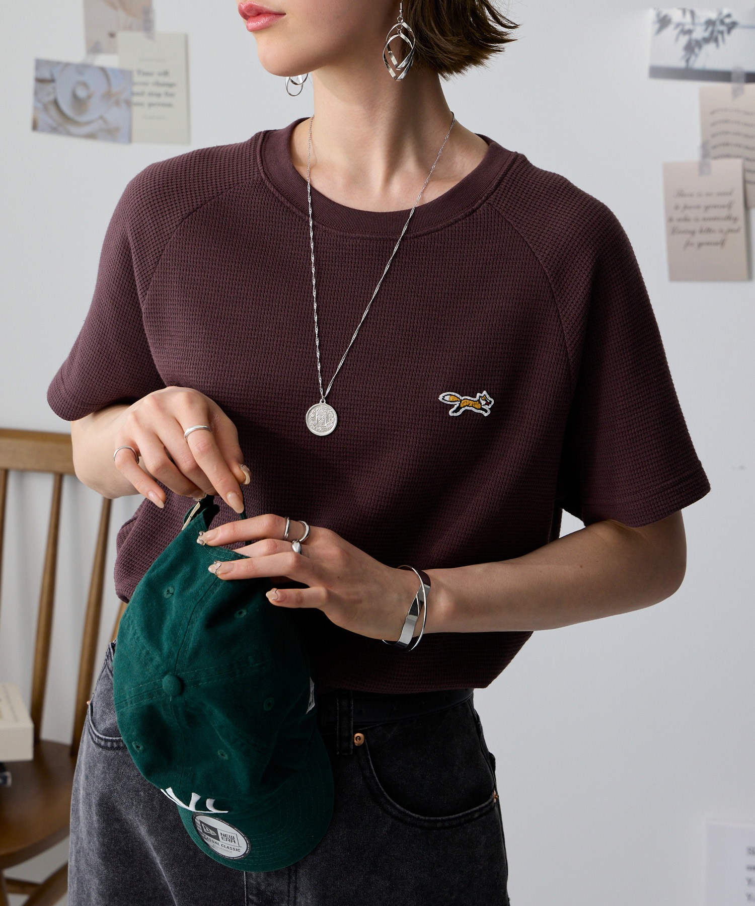 PENNEYS/ペニーズ 別注 THE FOX ワンポイント刺繍 ラグランスリーブ