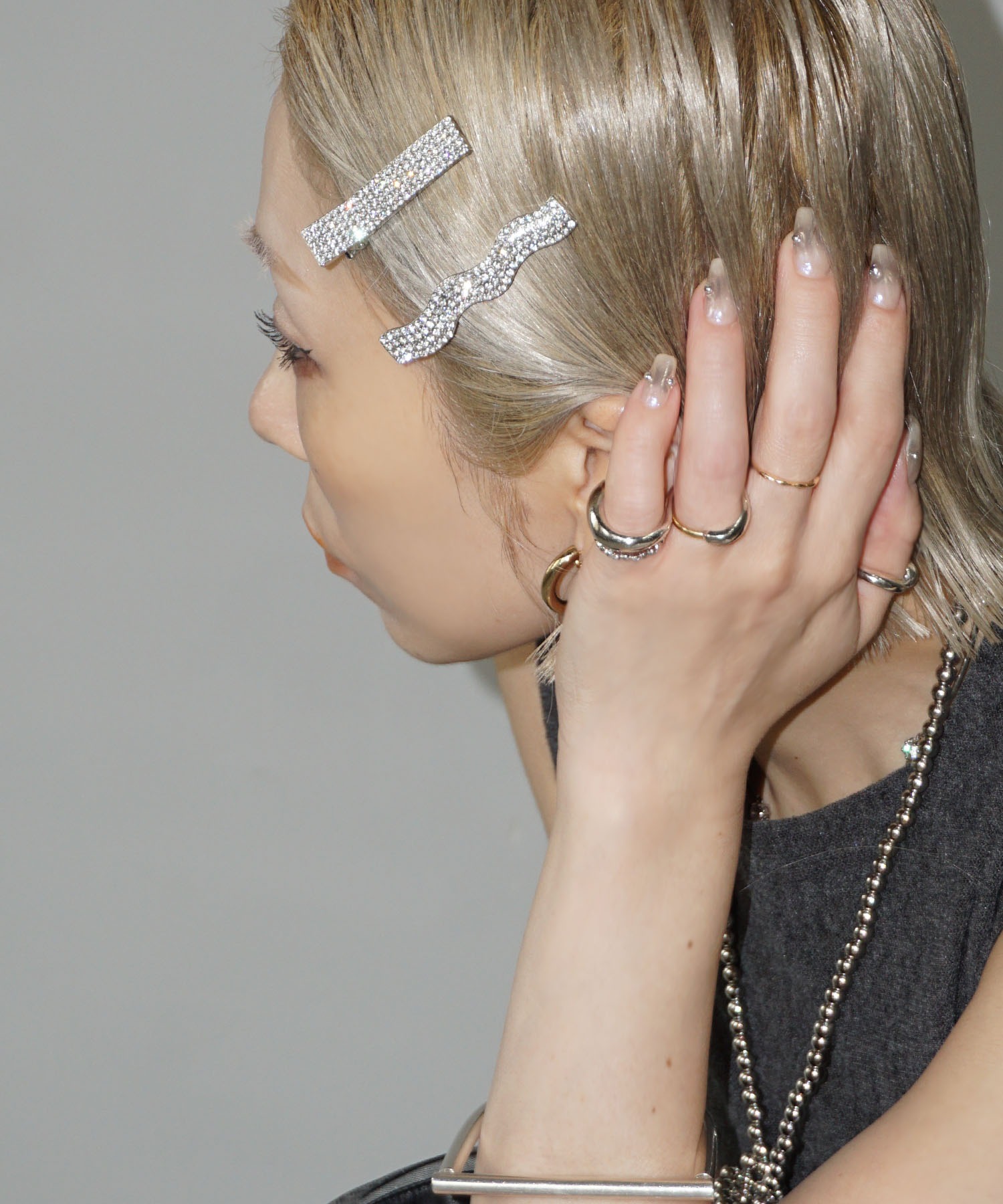 acca ストーン ヘアクリップ アッカ*ラインストーン*ヘアクリップ