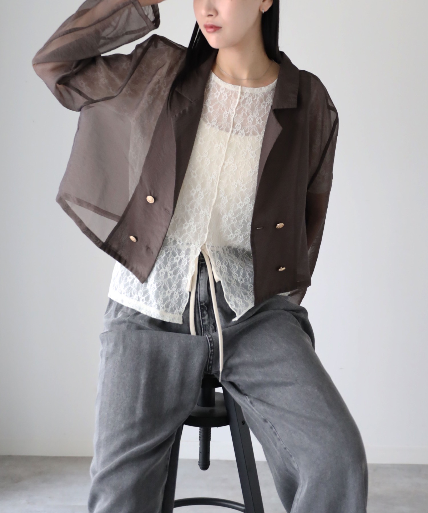 model：164cm. 着用サイズ：FREE